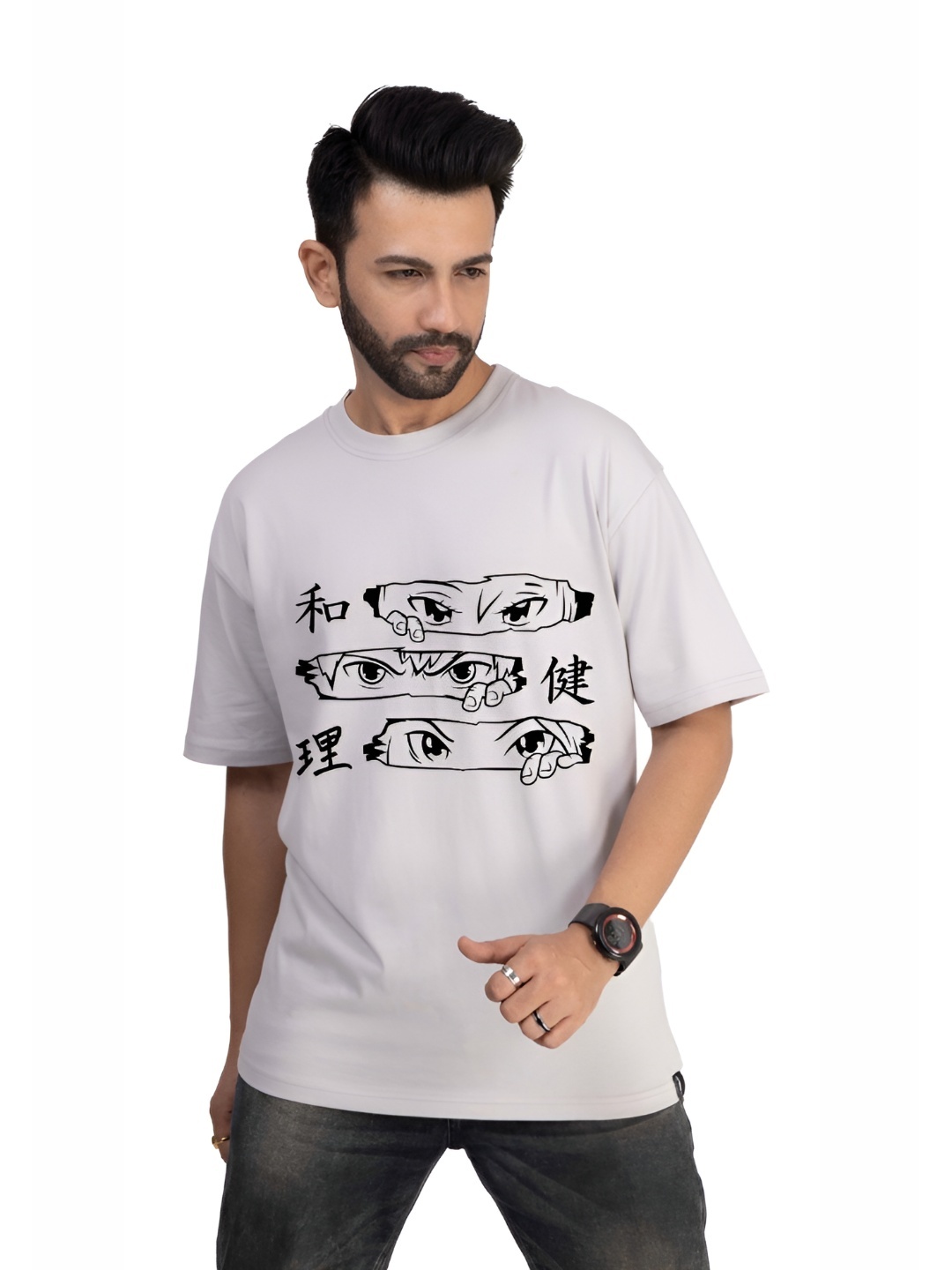 

TBS- THE BARGAIN STREET Men Bio Finish Graphic Printed Round Neck Cotton T-shirt, Grey