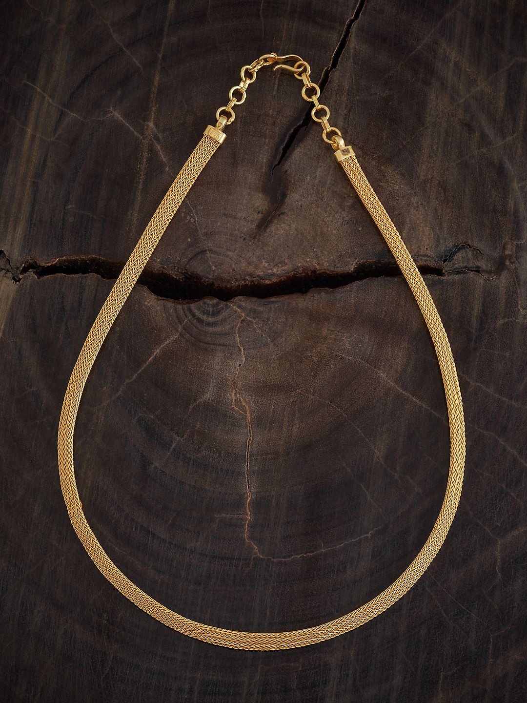 

Kushal's Fashion Jewellery 92.5 Pure Silver Gold-Plated Temple Chain