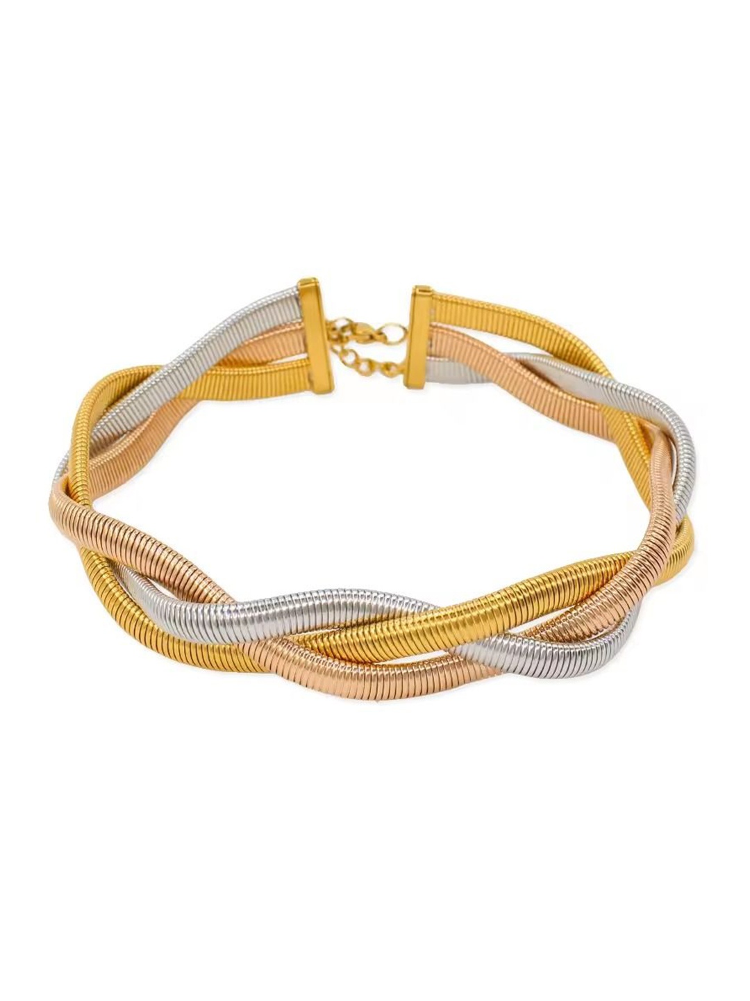 

DIVASTRI Stainless Steel Gold-Plated Choker Necklace