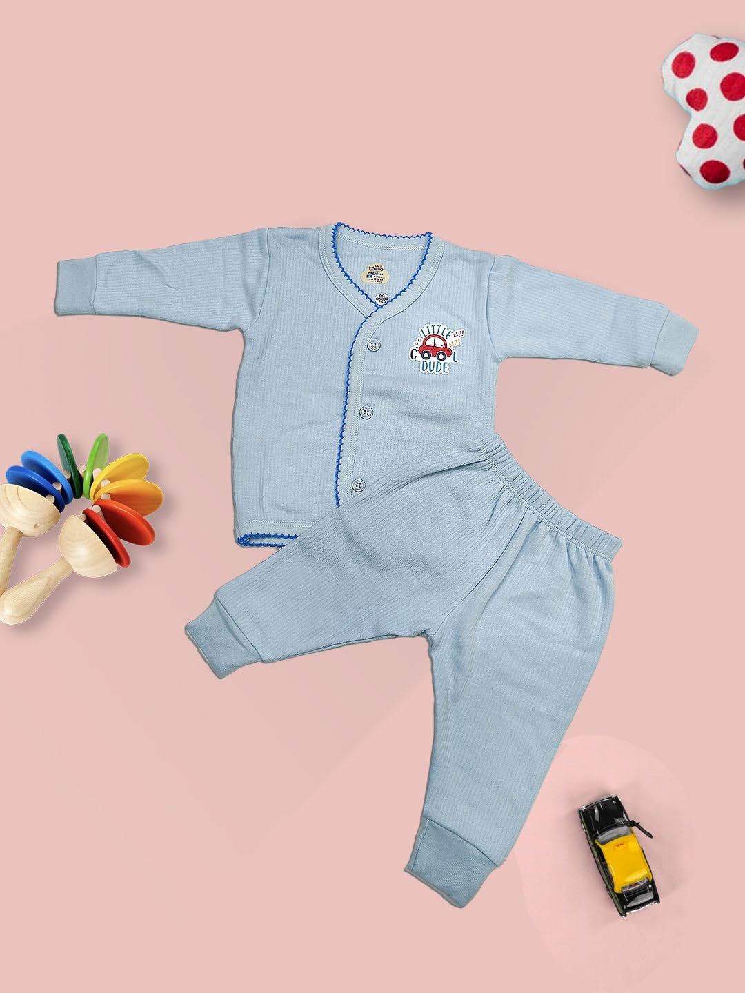 

INFERNO Infants Ribbed Thermal Set, Blue