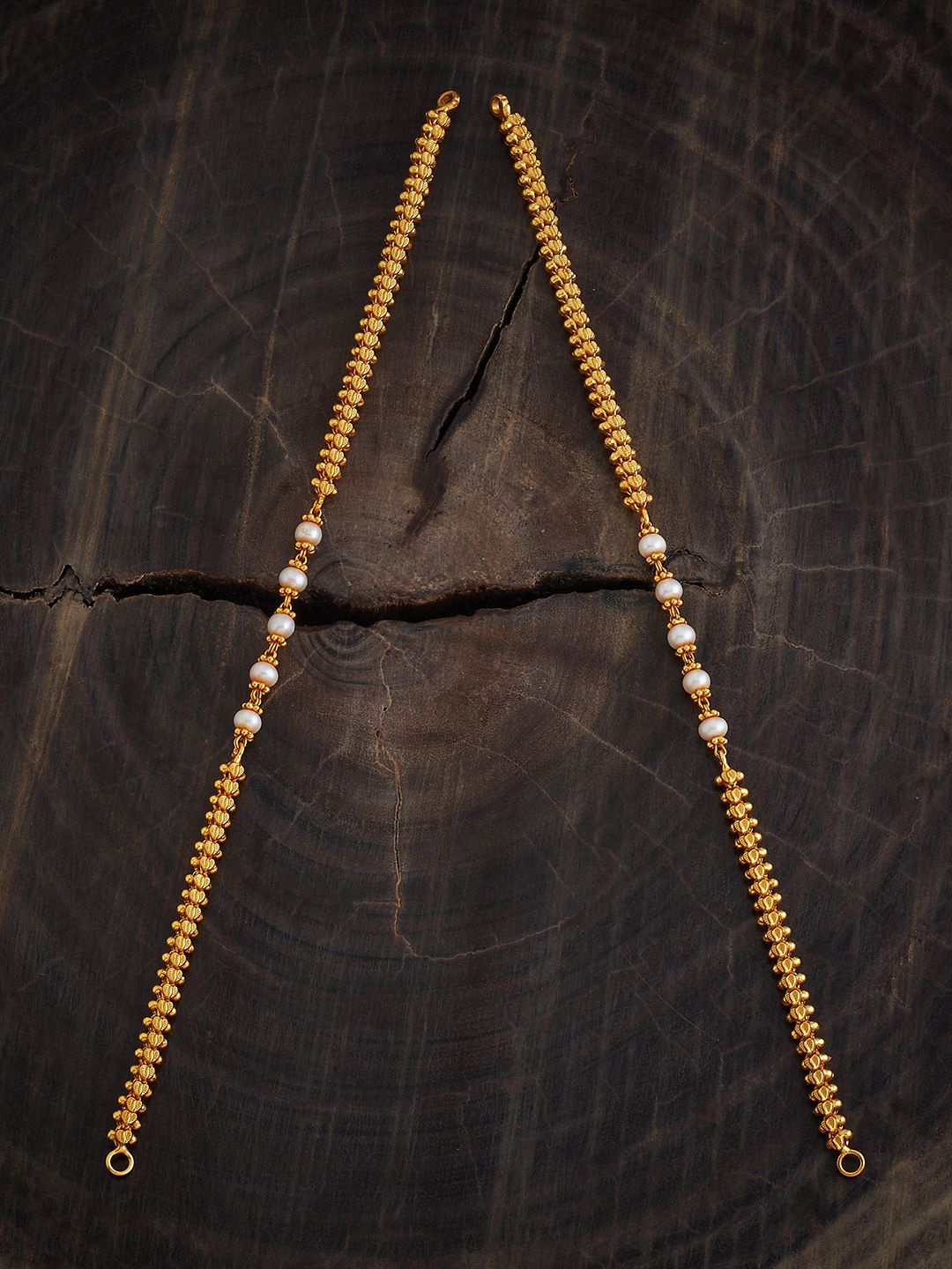 

Kushal's Fashion Jewellery Silver Gold-Plated Temple Chain