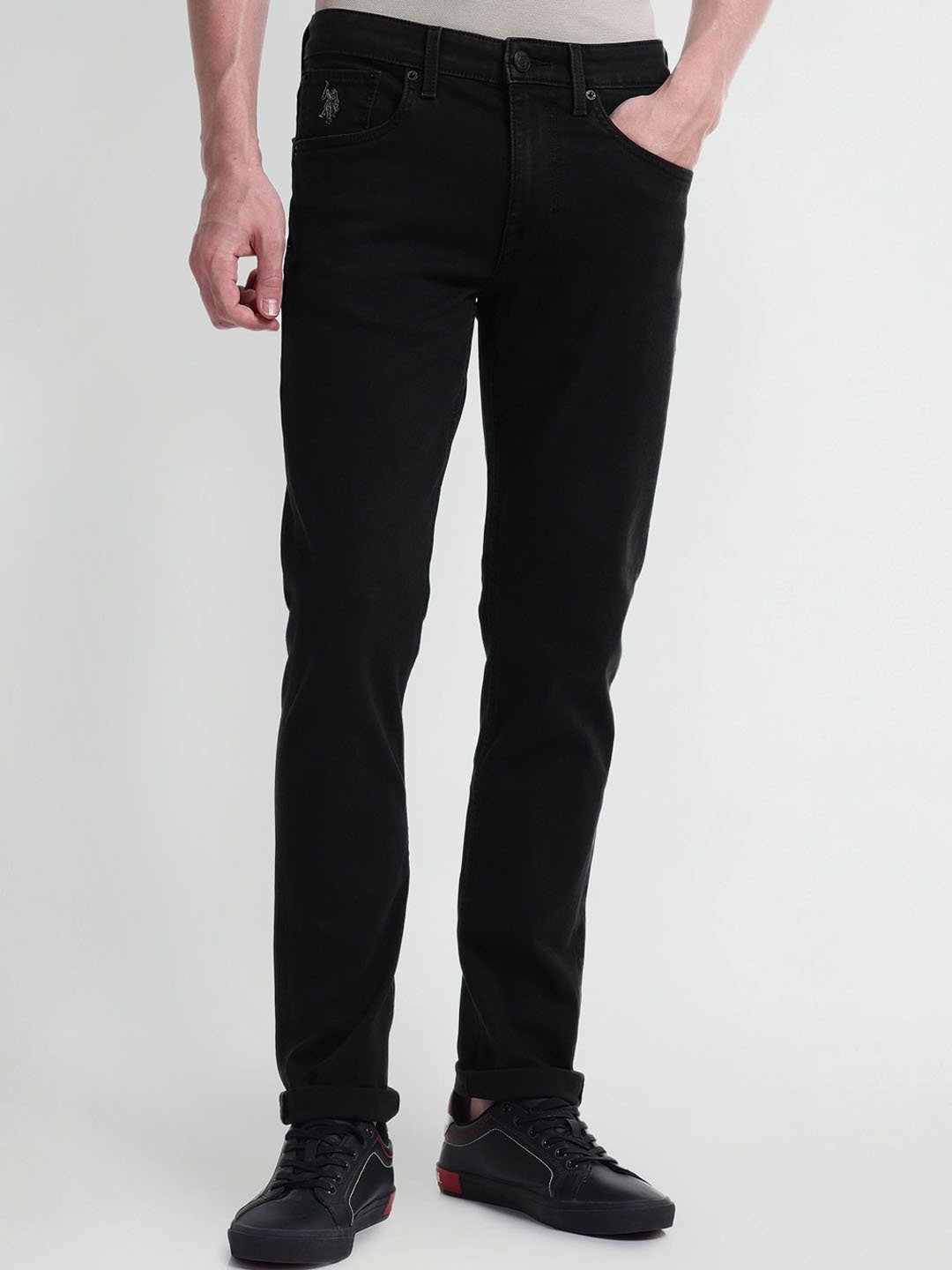 

U.S. Polo Assn. Denim Co. Men Skinny Fit Stretchable Jeans, Black
