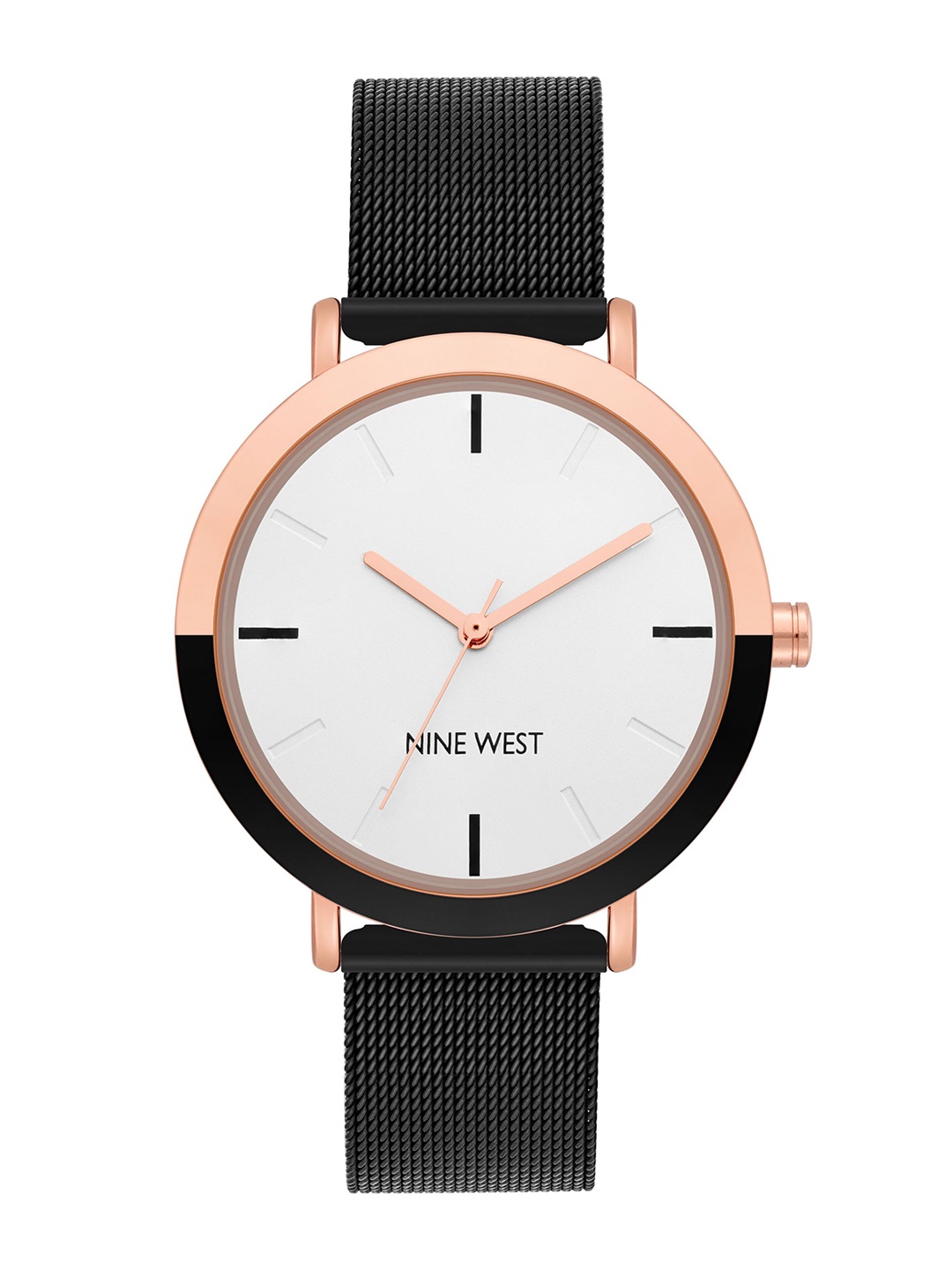 

Nine West Women Dial & Stainless Steel Bracelet Style Straps Analogue Watch NW-2515RGBK, Black