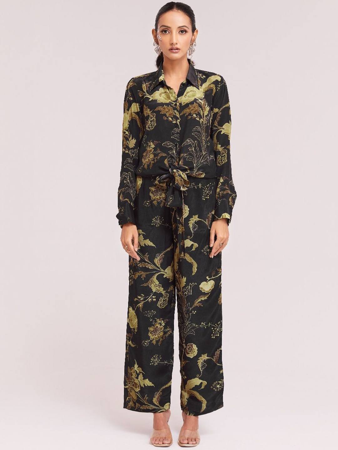 

Fusionic Printed Shirt & Trouser Co-Ords, Black