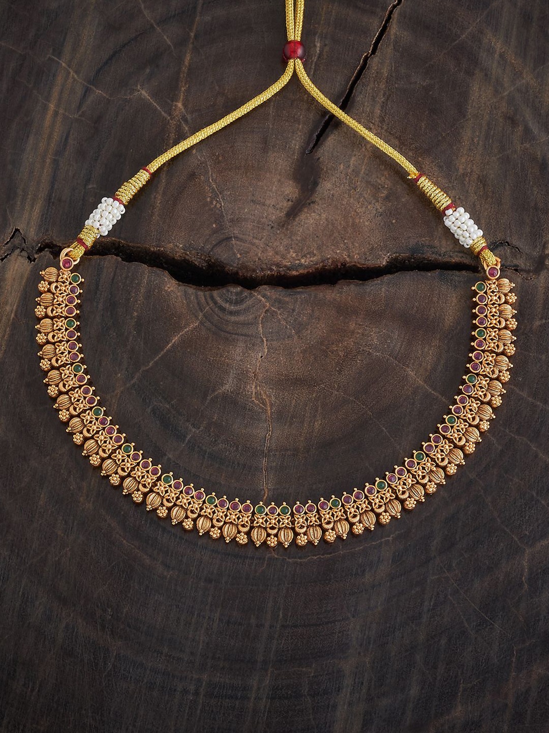 

Kushal's Fashion Jewellery Copper Gold-Plated Antique Necklace