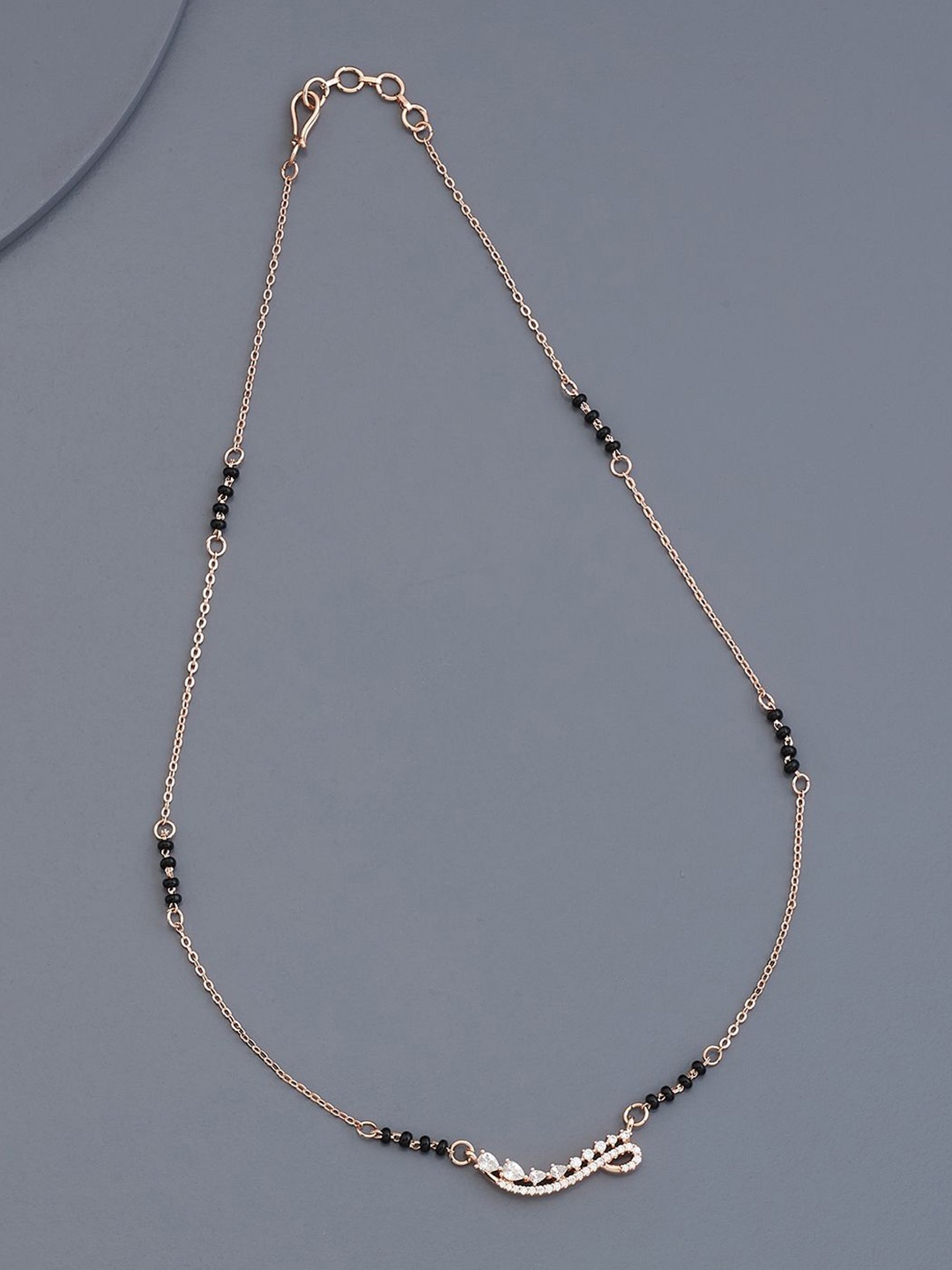 

Kushal's Fashion Jewellery Antique Rose Gold Plated Zircon Studded Mangalsutra