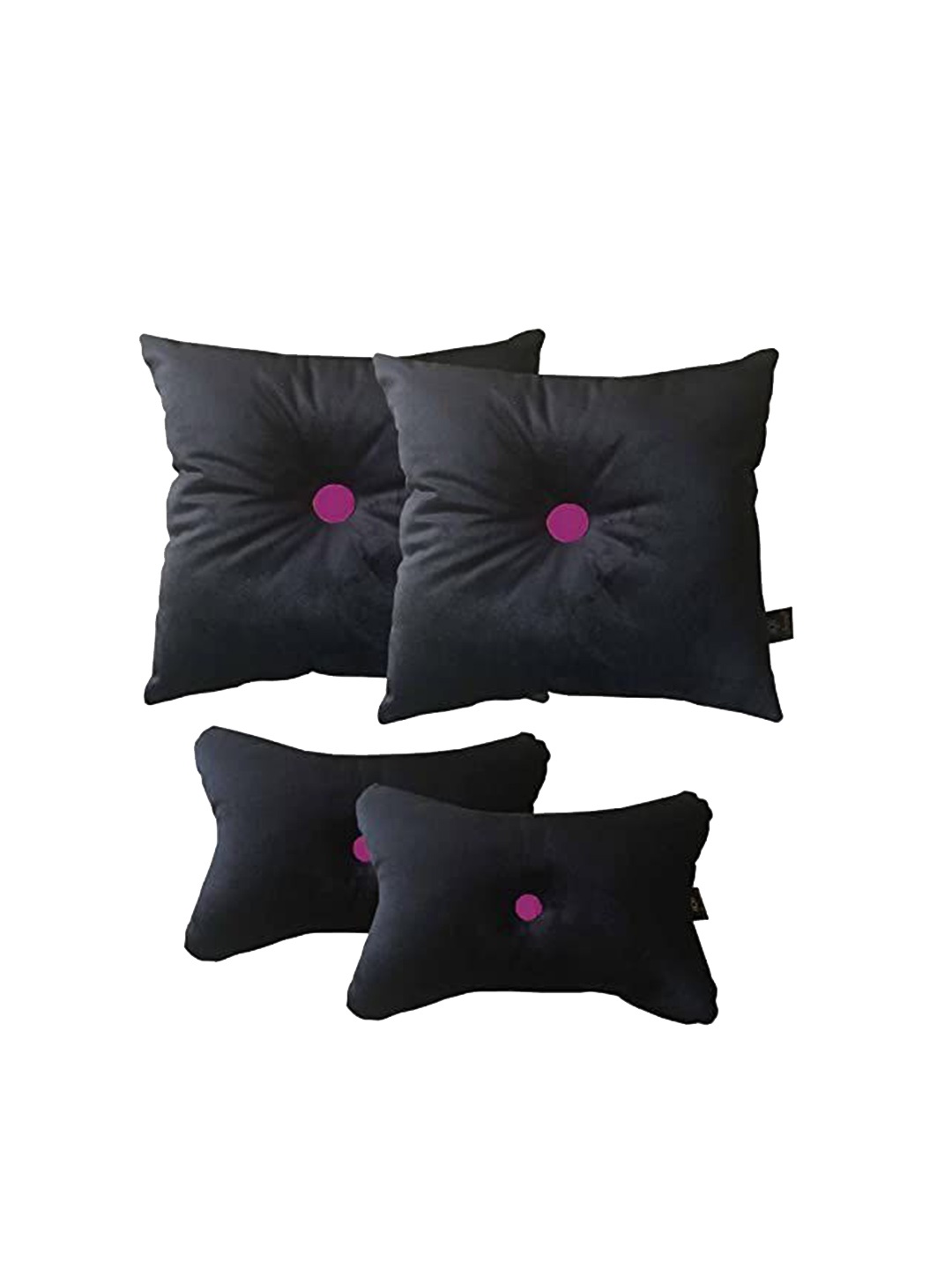 

Lushomes 4 Pcs Travel Pillow & Cushions Set, Black