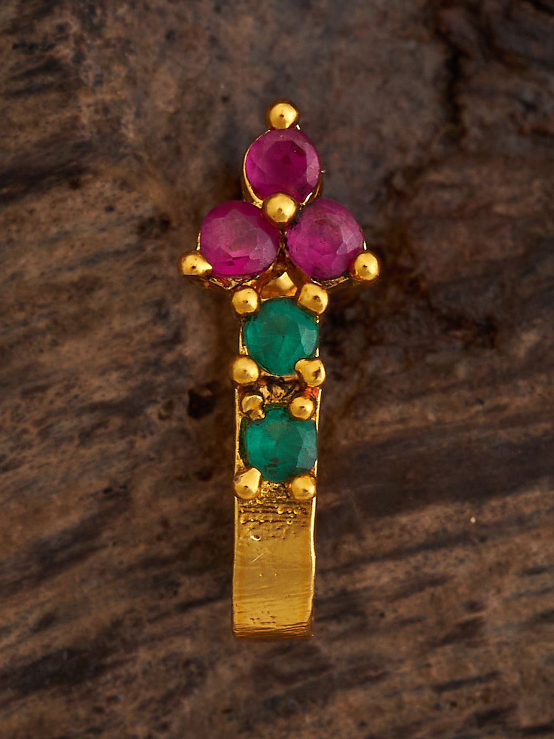 

Kushal's Fashion Jewellery Gold-Plated Cubic Zirconia Septum Nosepin