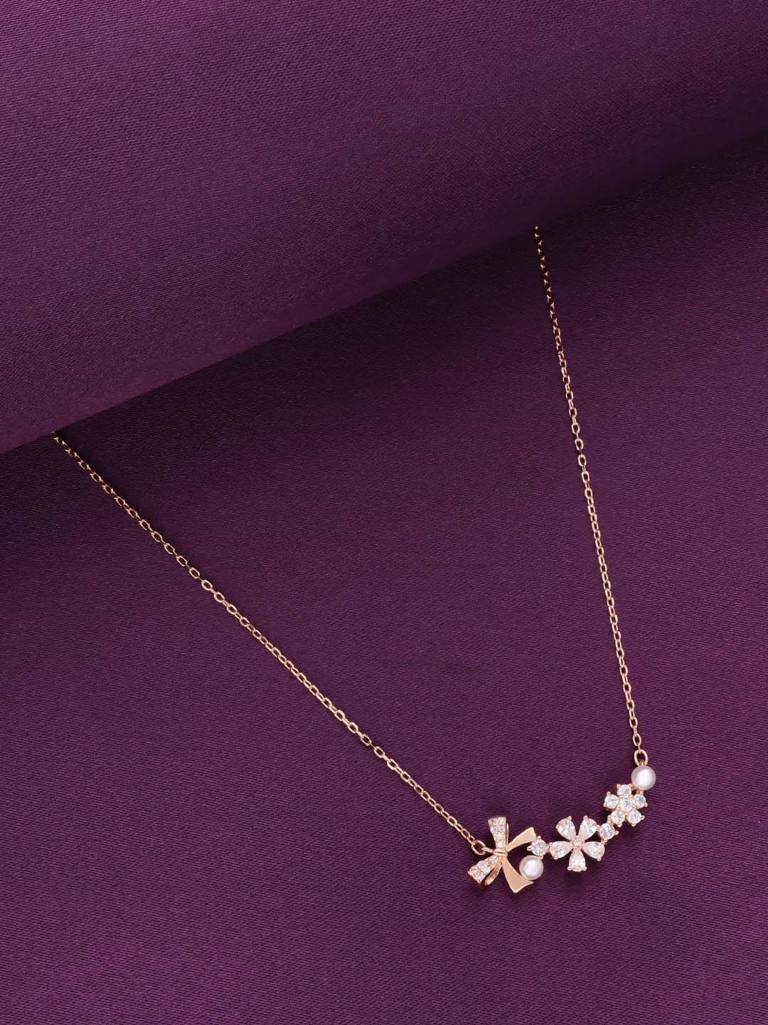 

KAI JEWEL Rose Gold Plated 92.5 Sterling Silver Cubic Zirconia Necklace