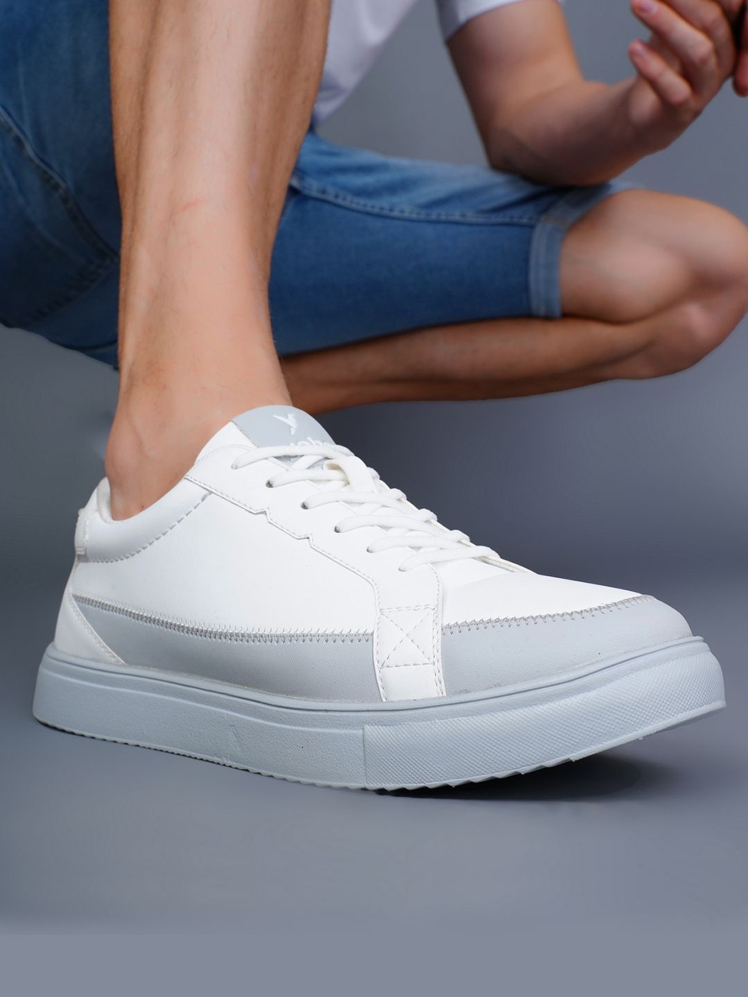 

yoho Men Halo Premium Dual-Tone Slip-On Sneaker, White