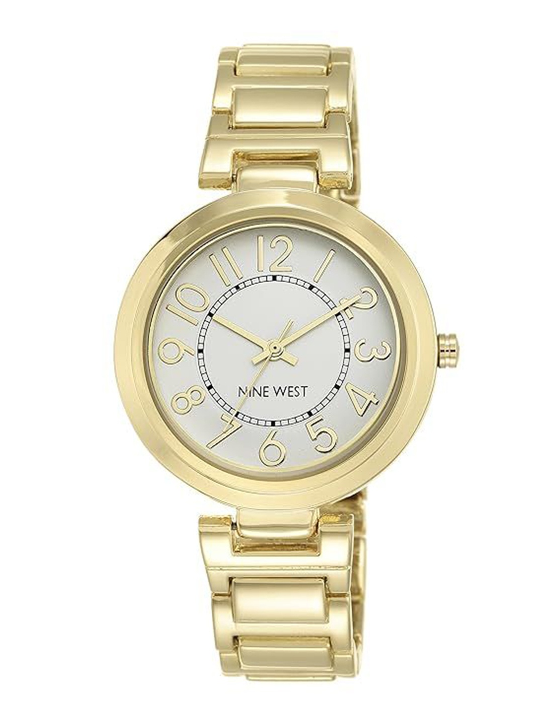 

Nine West Women Dial & Stainless Steel Bracelet Style Straps Analogue Watch NW-1892SVGB, Gold