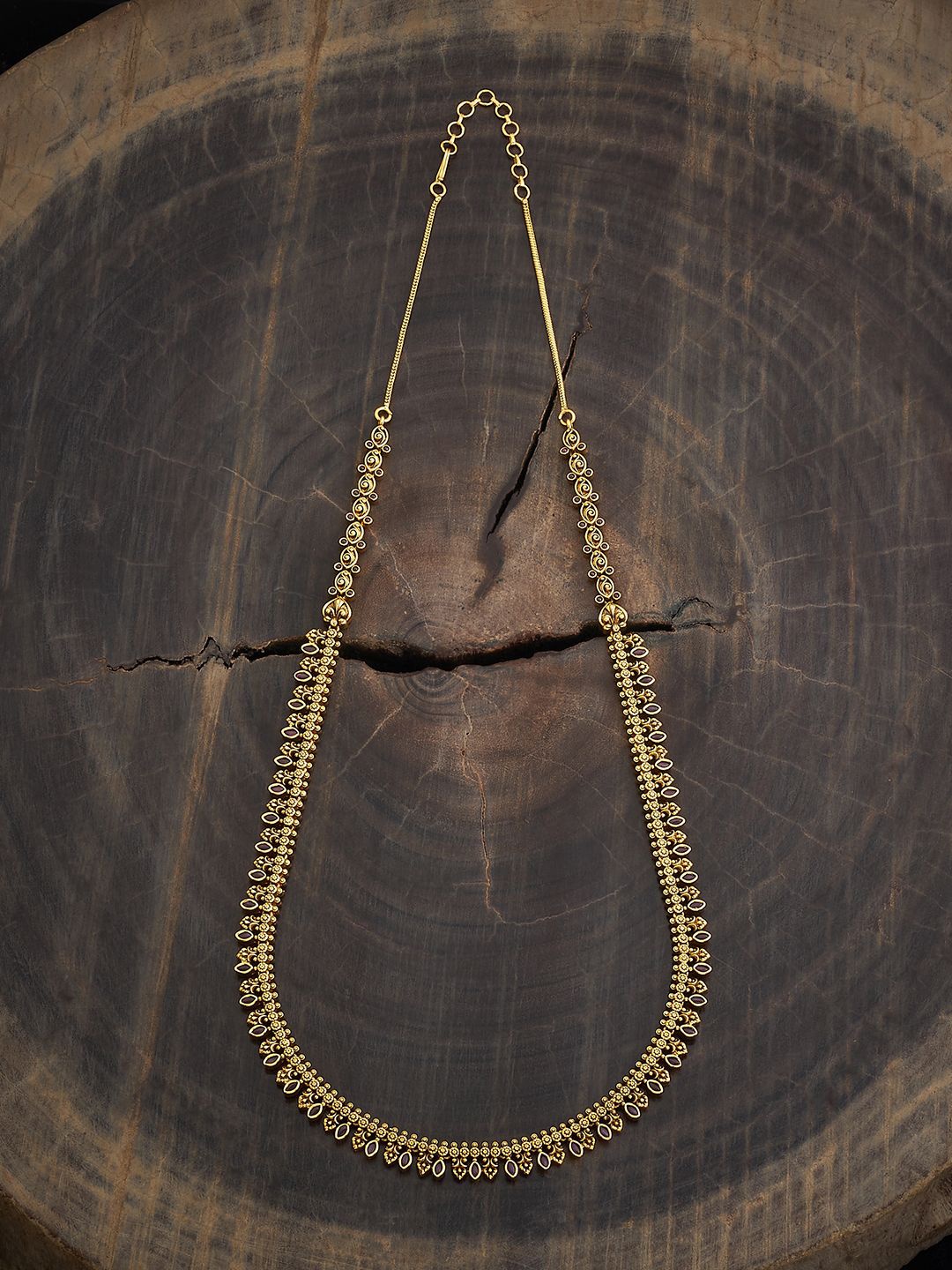 

Kushal's Fashion Jewellery Gold-Plated Stone Studded Antique Necklace