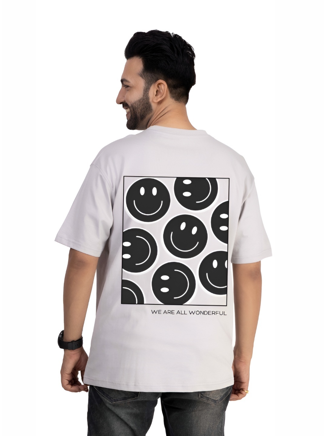 

TBS- THE BARGAIN STREET Men Bio Finish Graphic Printed Round Neck Cotton Oversized T-shirt, Grey