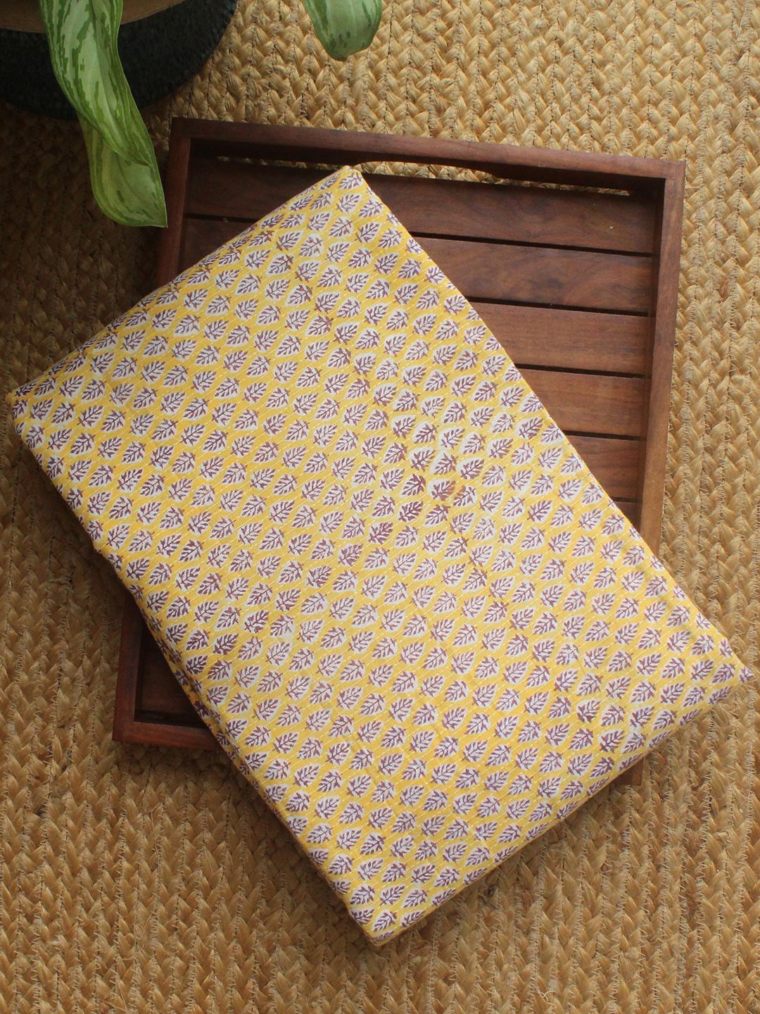 

Weaves of Tradition Printed Pure Cotton Unstitched Dress Material, Yellow