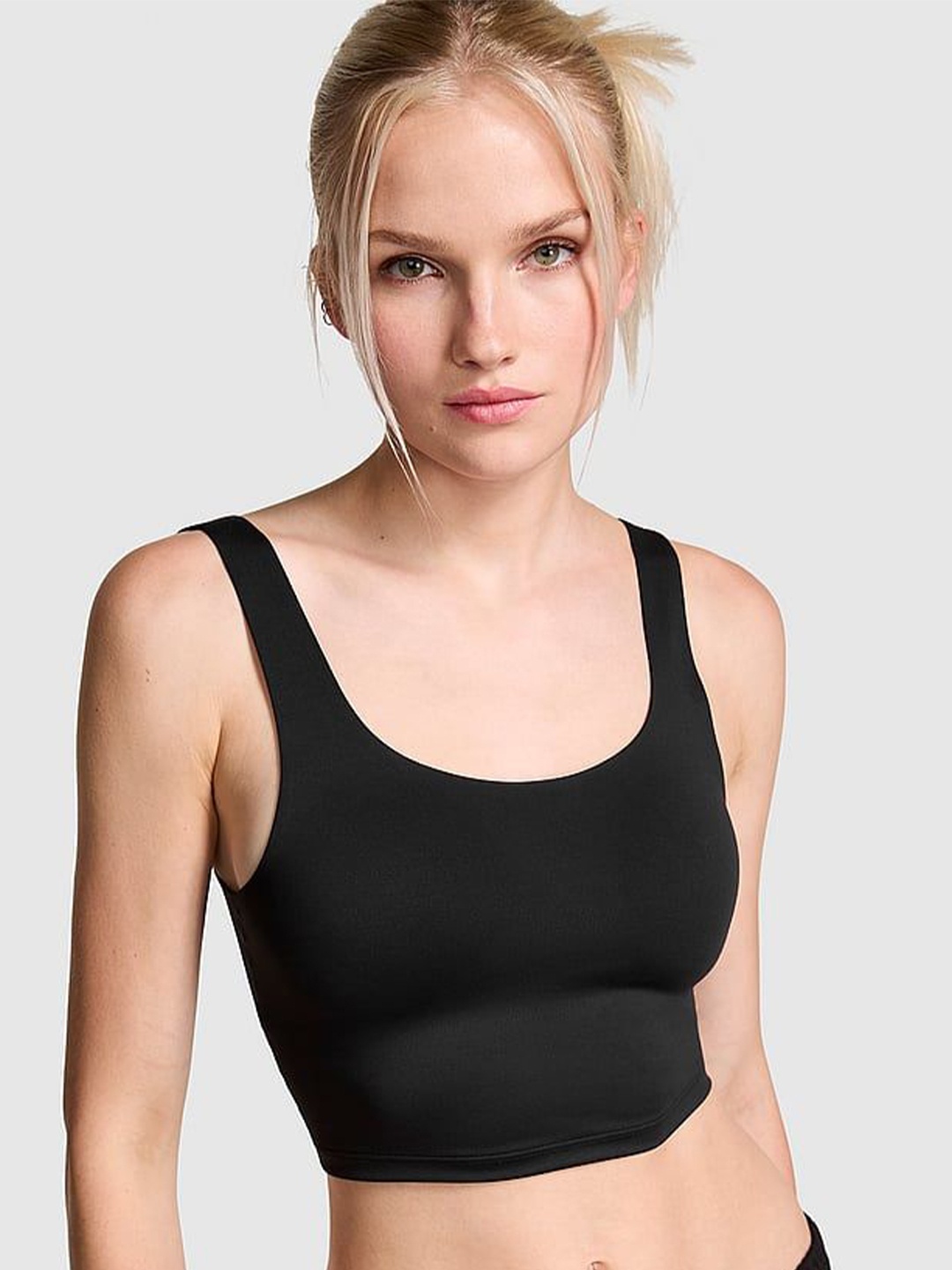 

Victoria's Secret Medium Coverage Non-Wired Seamless Workout Bra, Black