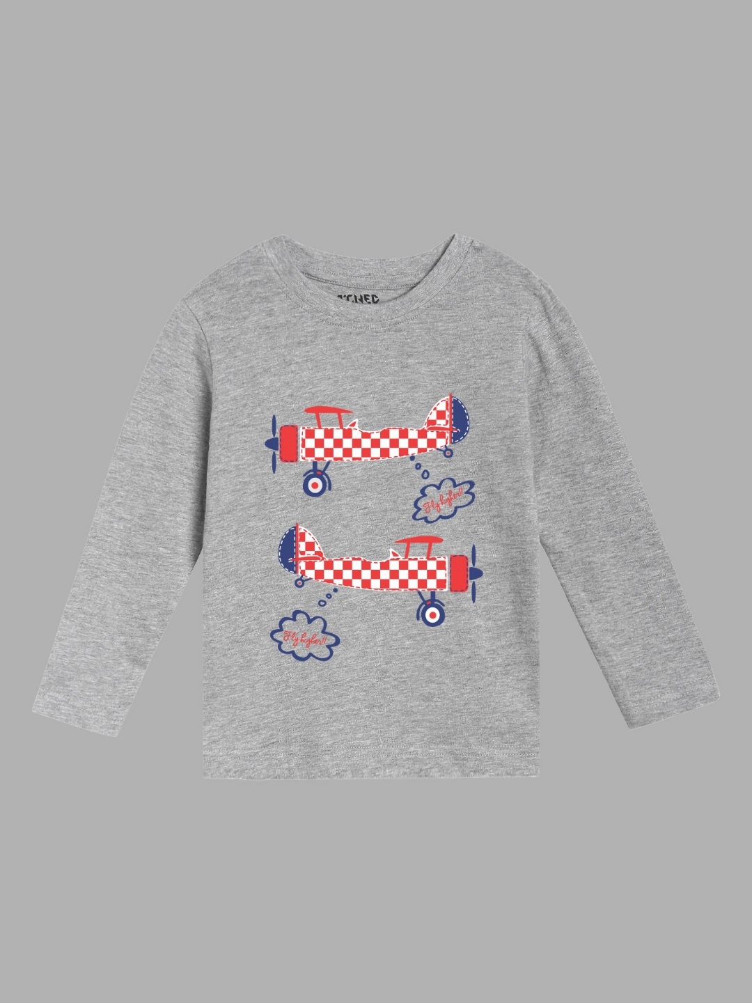 

ETCHED DESIGN Boys Printed Applique T-shirt, Grey melange