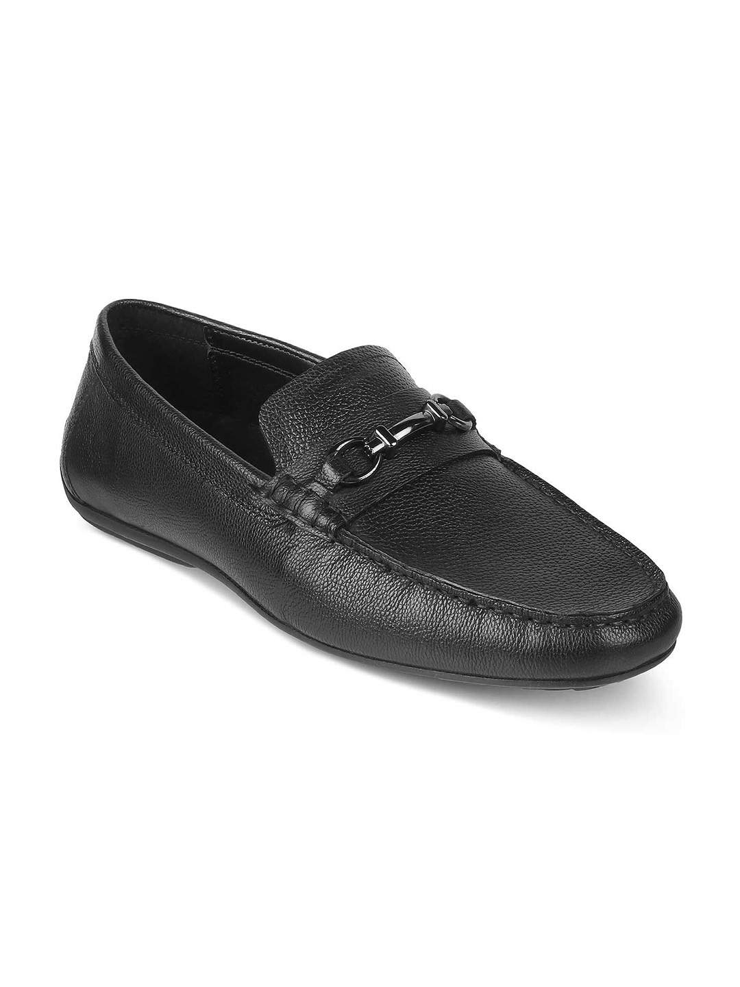 

Tresmode Men Leather Slip-on Driving Shoes, Black