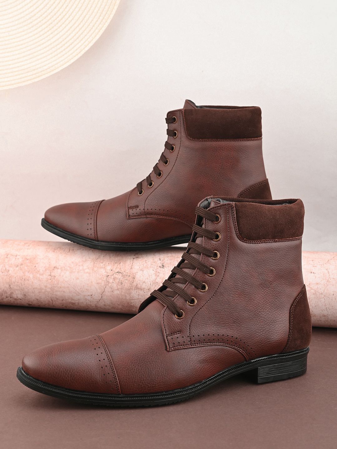 

Killer Men Mid-Top Block Heel Boots, Brown