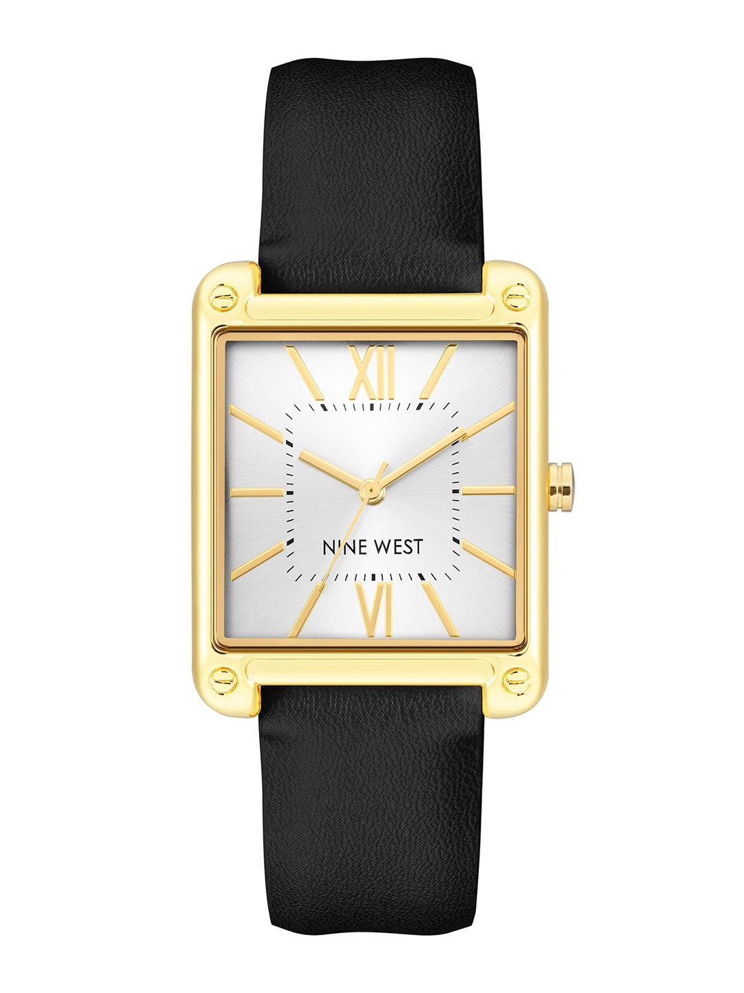 

Nine West Women Dial & Leather Straps Analogue Watch NW-2116GPBK, Gold