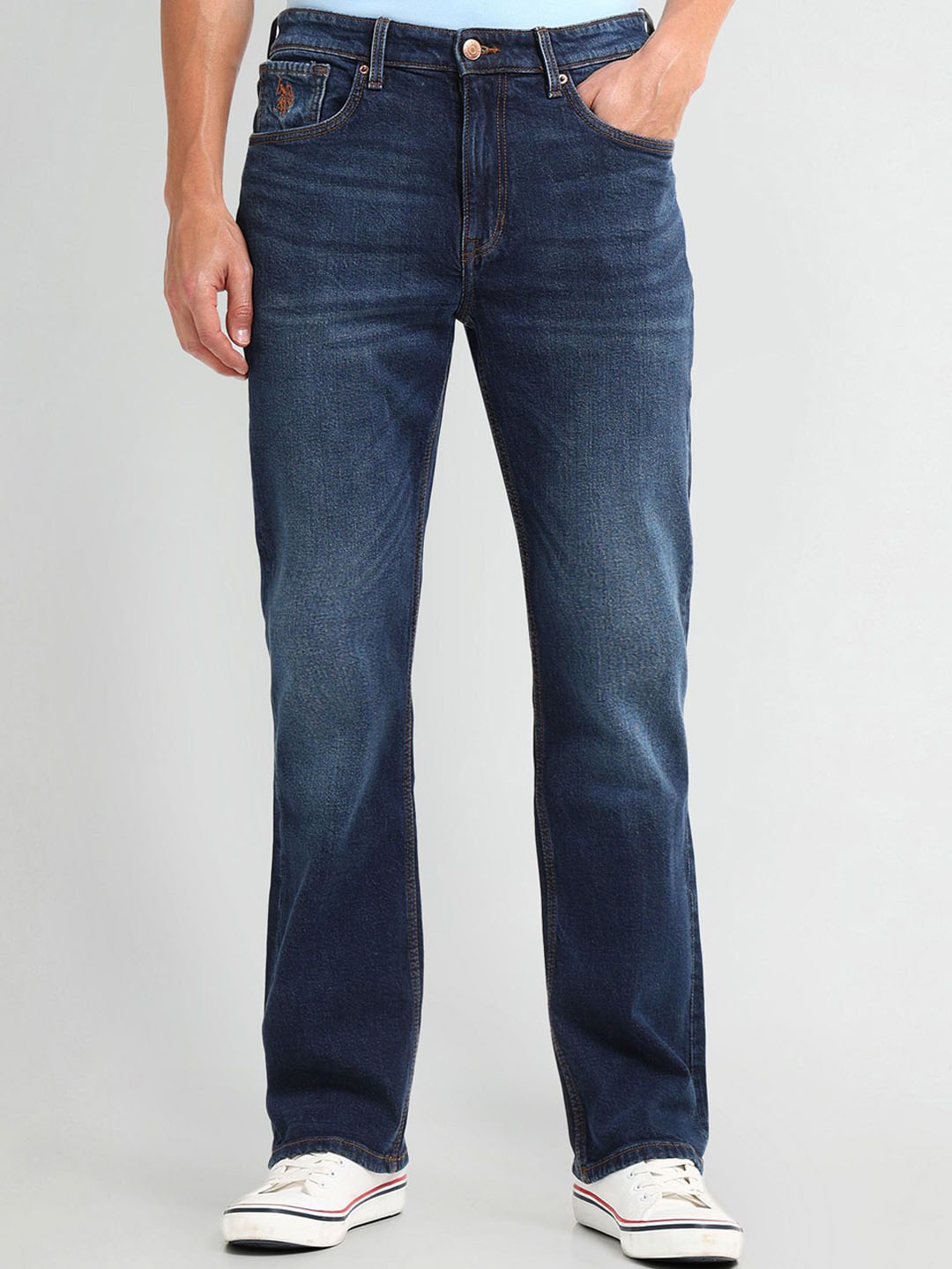 

U.S. Polo Assn. Denim Co. Men Bootcut Clean Look Stretchable Jeans, Blue