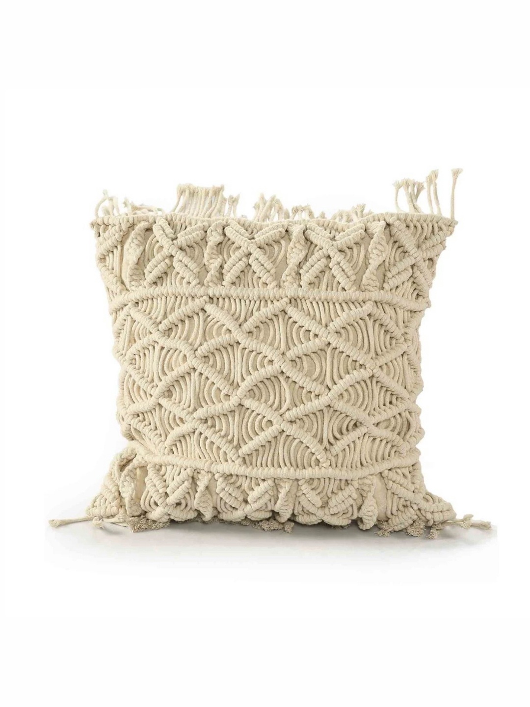 

SASHAA WORLD Beige Quirky Square Cushion Covers