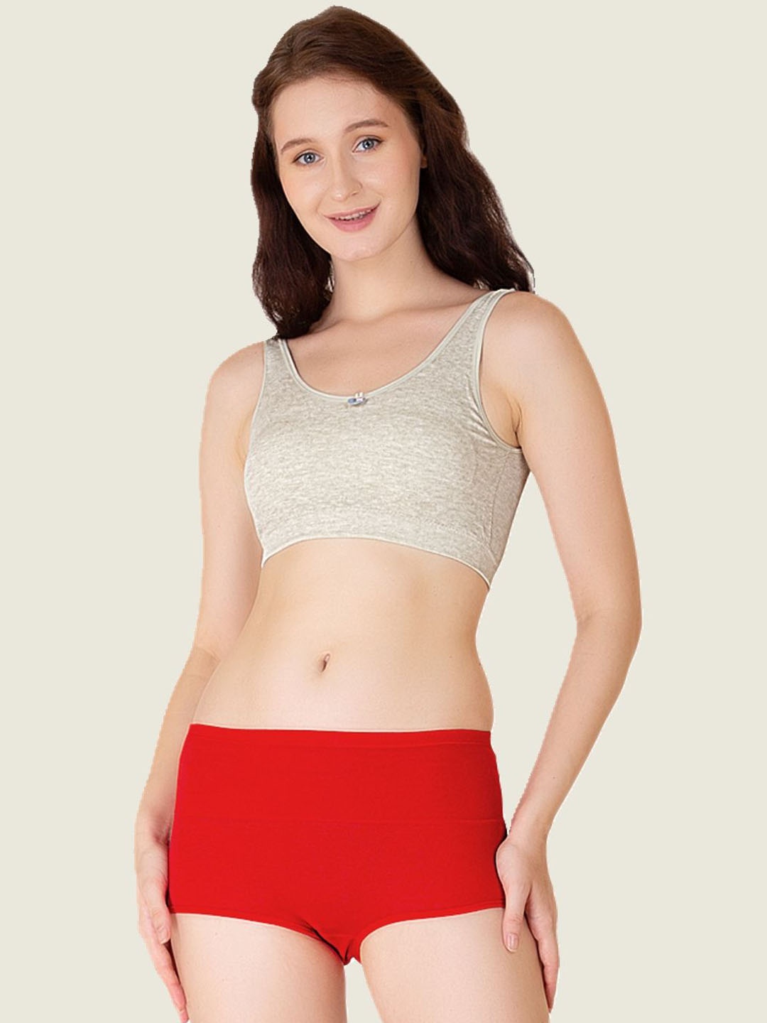 

Luella Women Mid-Rise Seamless Hipster Briefs, Red