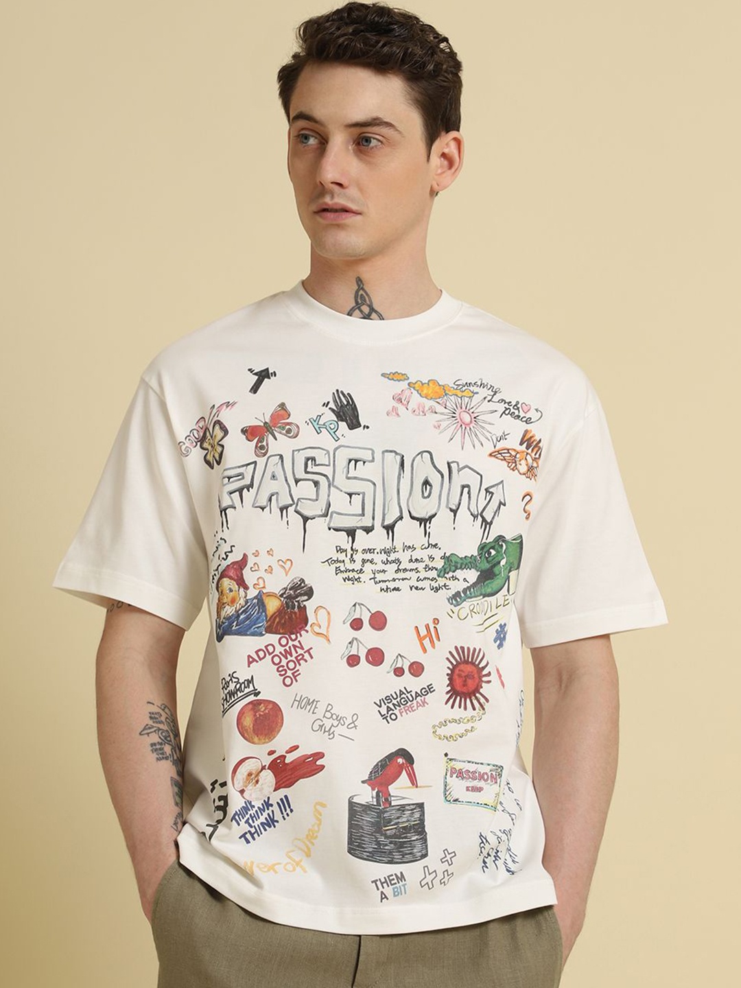 

Banana Club Men Printed T-shirt, White