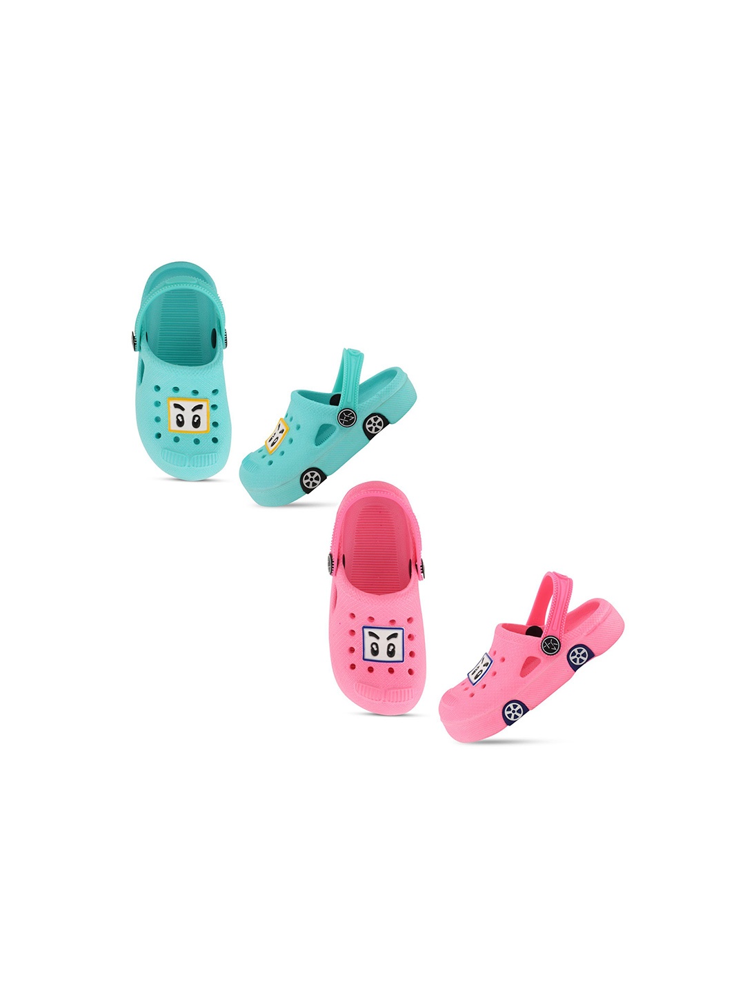 

Smartots Kids Set Of 2 Self Design Clogs, Pink