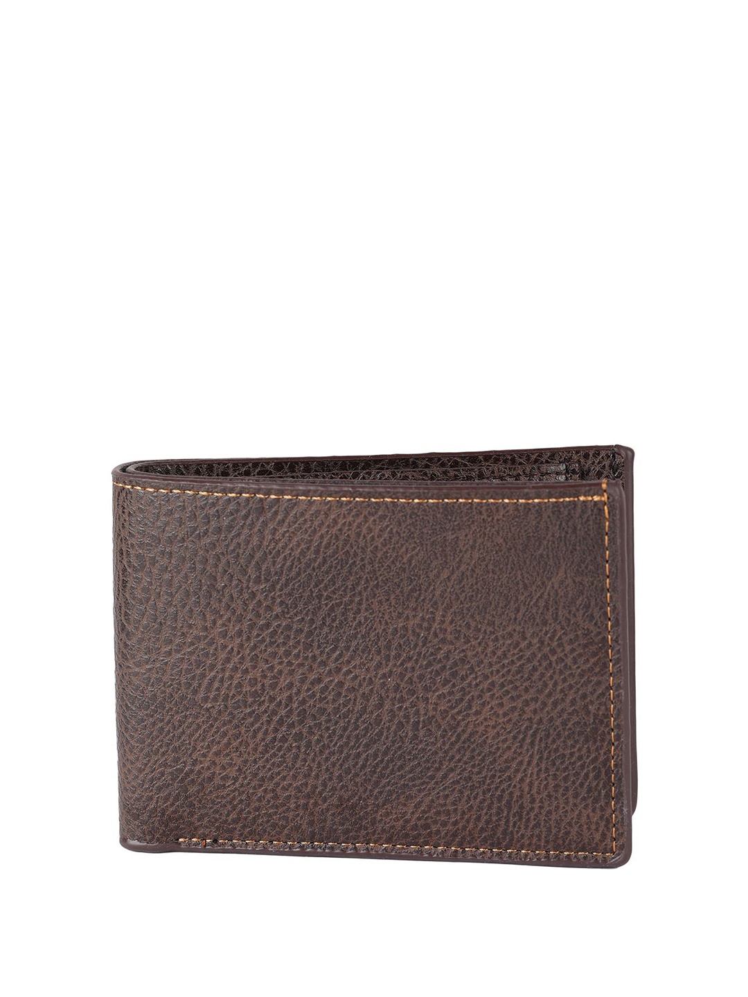 

SAZARA Men Textured Leather Two Fold Wallet, Brown
