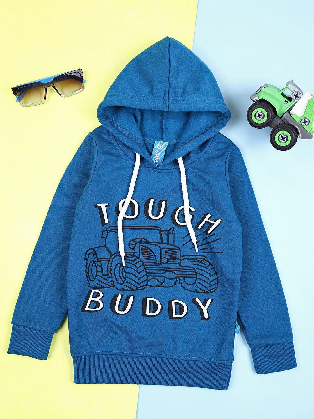 

V-Mart Boys Graphic Printed Hood Fleece Pullover Sweatshirt, Blue