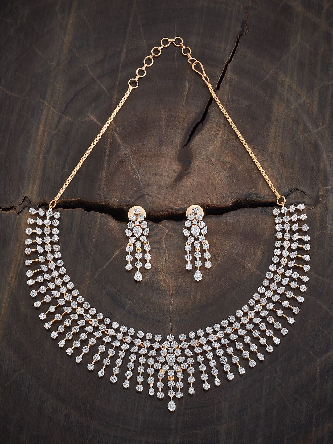

Kushal's Fashion Jewellery Gold-Plated CZ-Studded Jewellery Set, White
