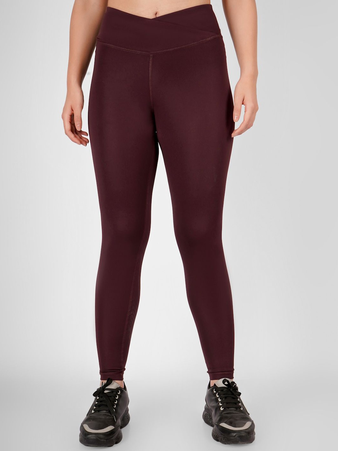 

IMPERATIVE Women Slim Fit Dry Fit Ankle-Length Tights, Maroon