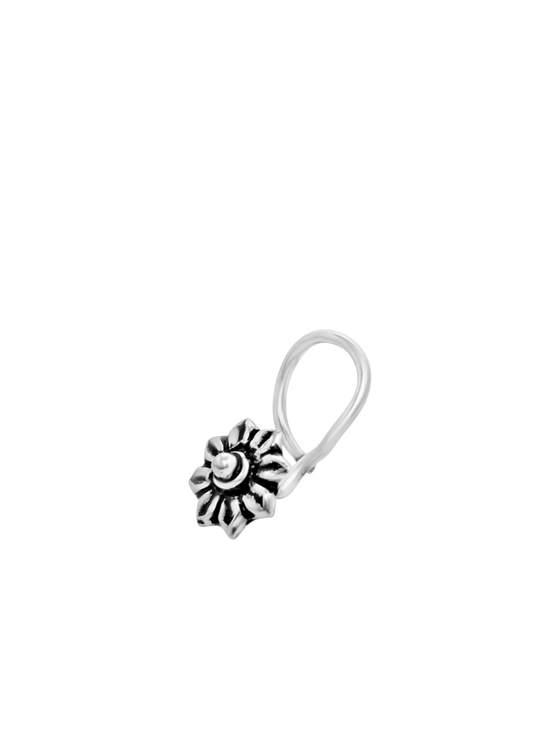

925 SILLER Rhodium-Plated Stud Nosepin, Silver