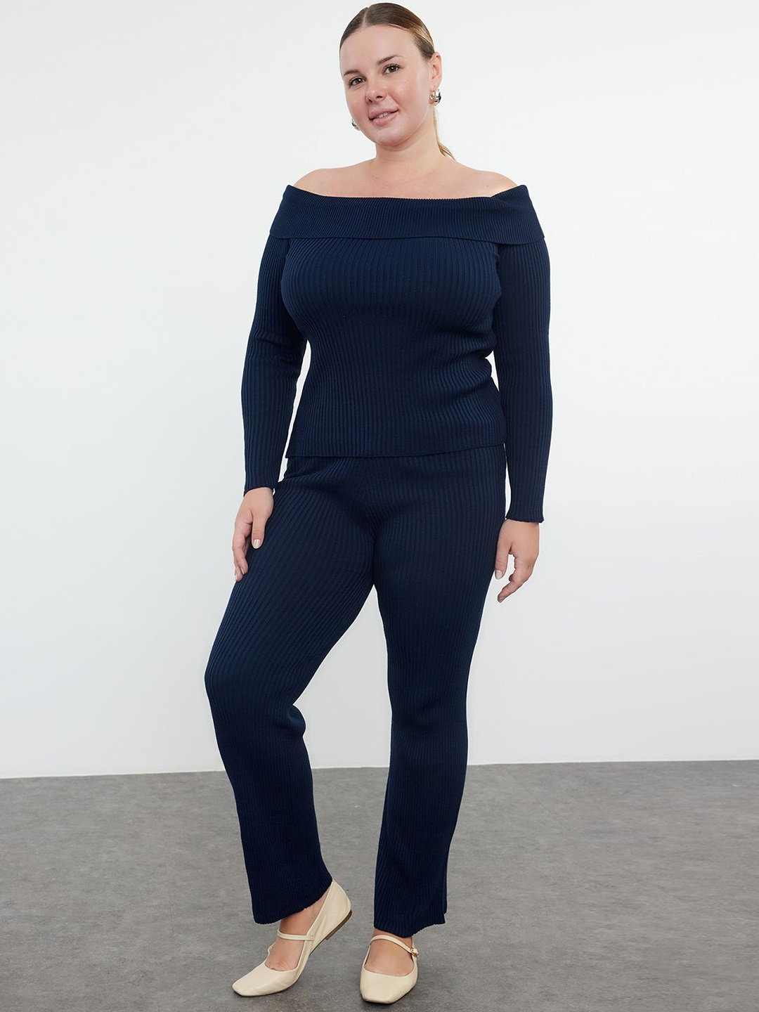 

Trendyol Top With Trousers Co-Ords, Navy blue