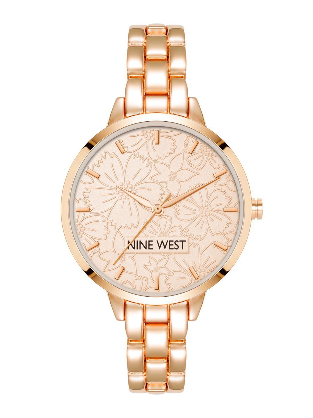 

Nine West Women Dial & Stainless Steel Bracelet Style Straps Analogue Watch NW-2226RGRG, Rose gold