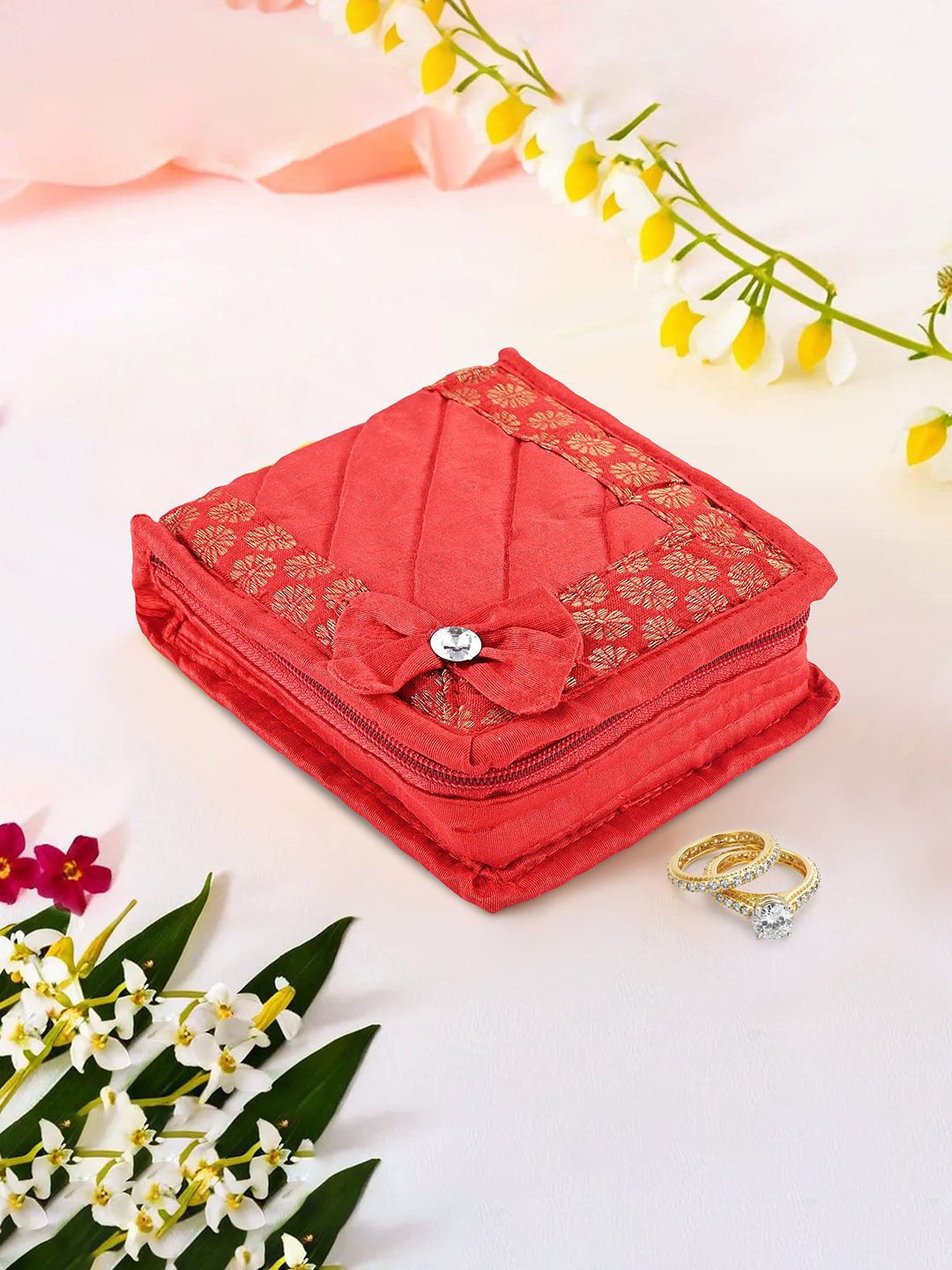 

Kuber Industries Red Printed Jewellery Organiser