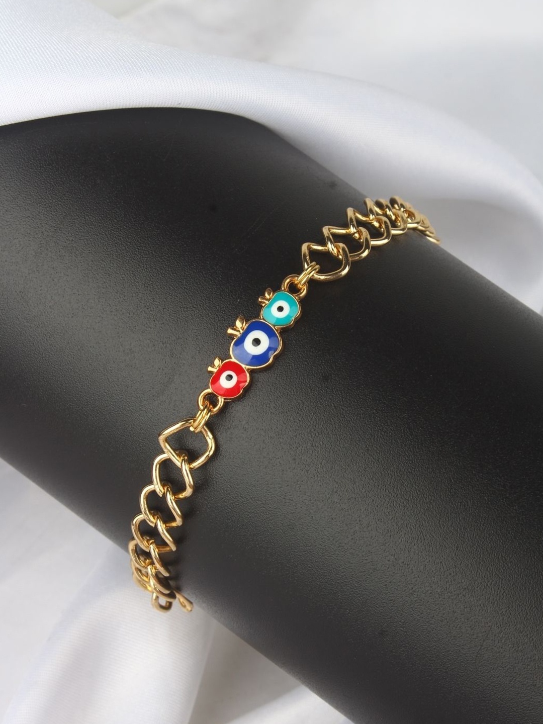 

KPOP Gold-Plated Cubic Zirconia Enamelled Wraparound Bracelet