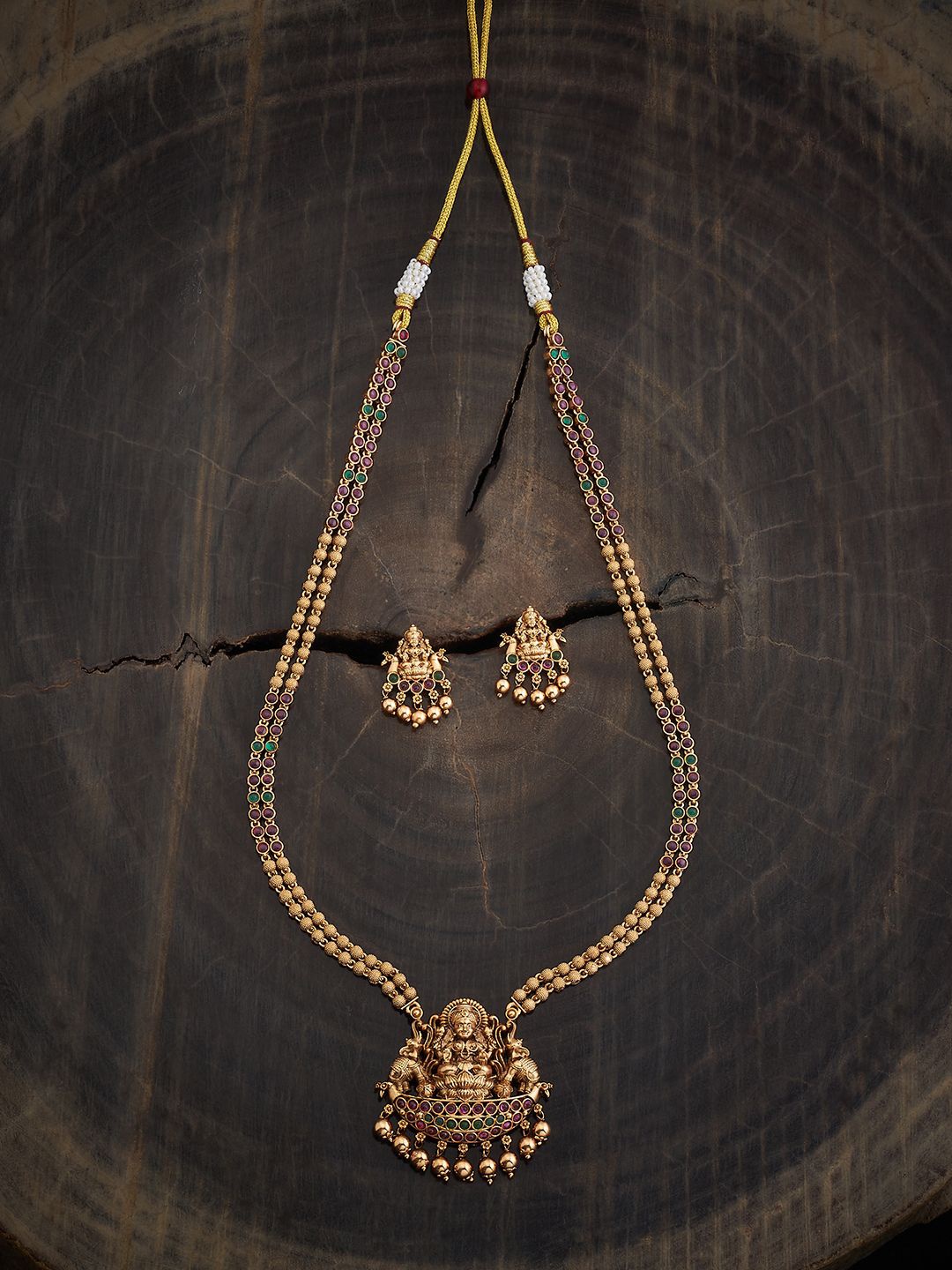 

Kushal's Fashion Jewellery Gold-Plated Stones Studded Jewellery Set