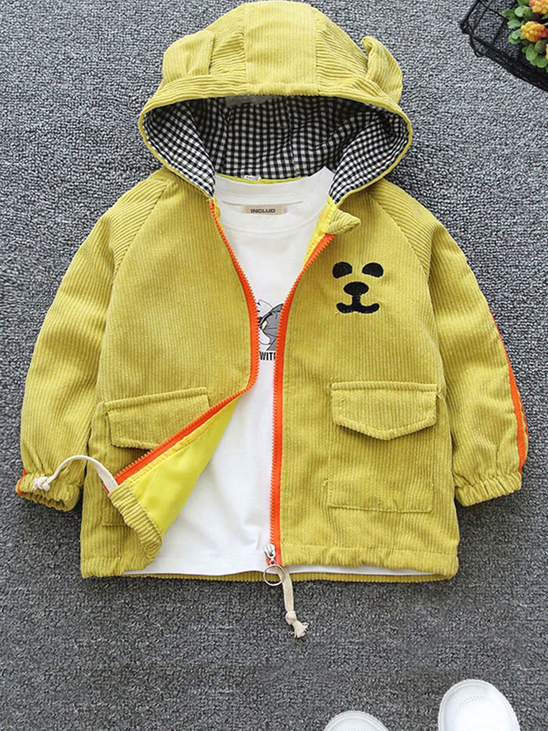 

INCLUD Boys Hooded Neck Open Front Jacket, Green