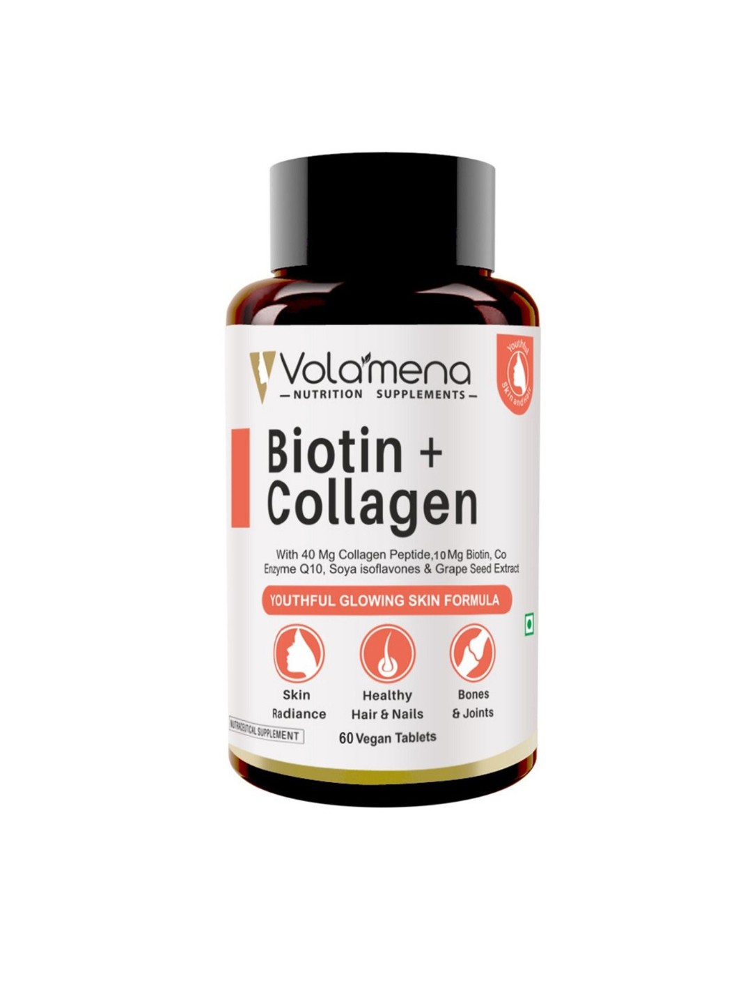 

Volamena Biotin & Collagen Tablets For Glowing Skin- 60 N, Red