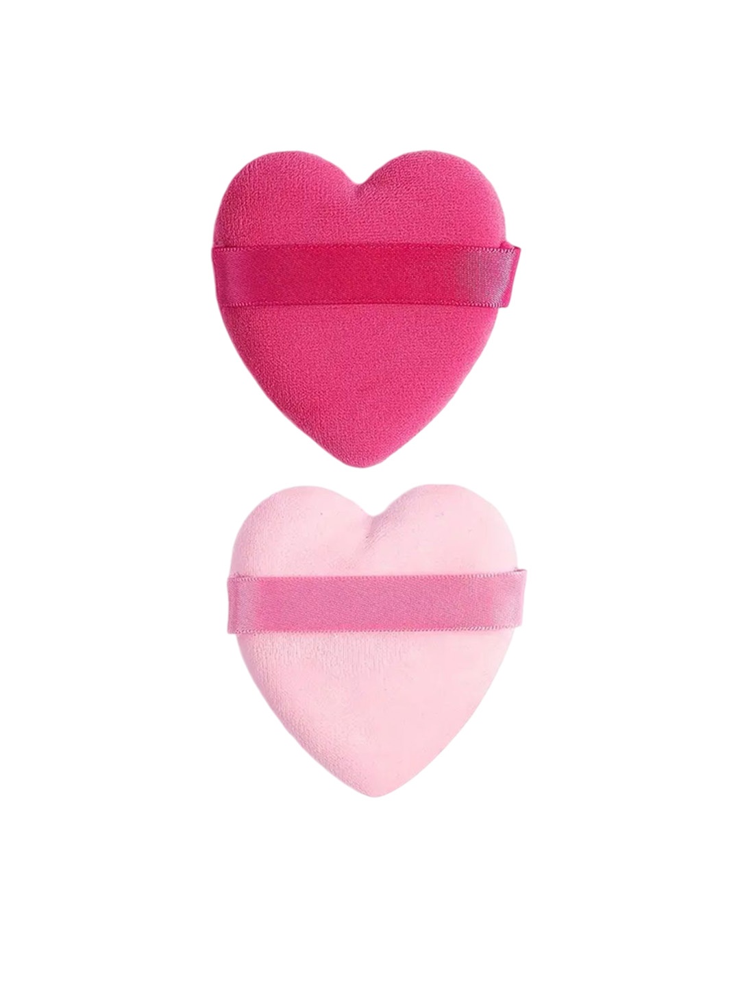 

Facejewel Set Of 2 Soft Love Heart Shape Makeup Puffs, Pink