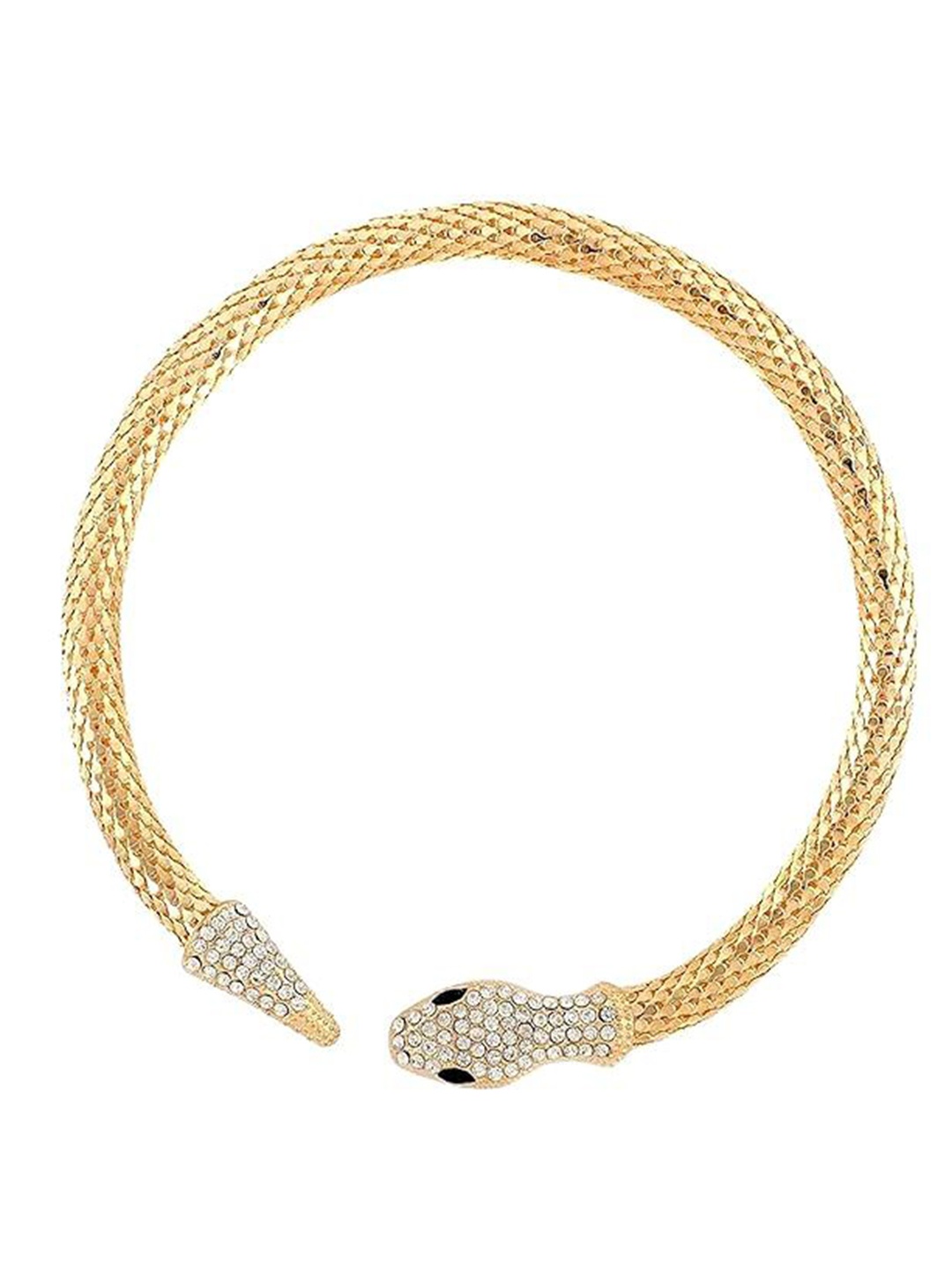 

DIVASTRI Stainless Steel Gold-Plated American Diamond Choker Necklace