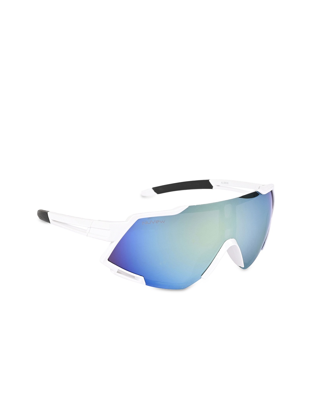 

NuVew Unisex UV Protected Sports Sunglasses ES_16612-34-NW-9806-fMLC-WHBK-SPWA, Green