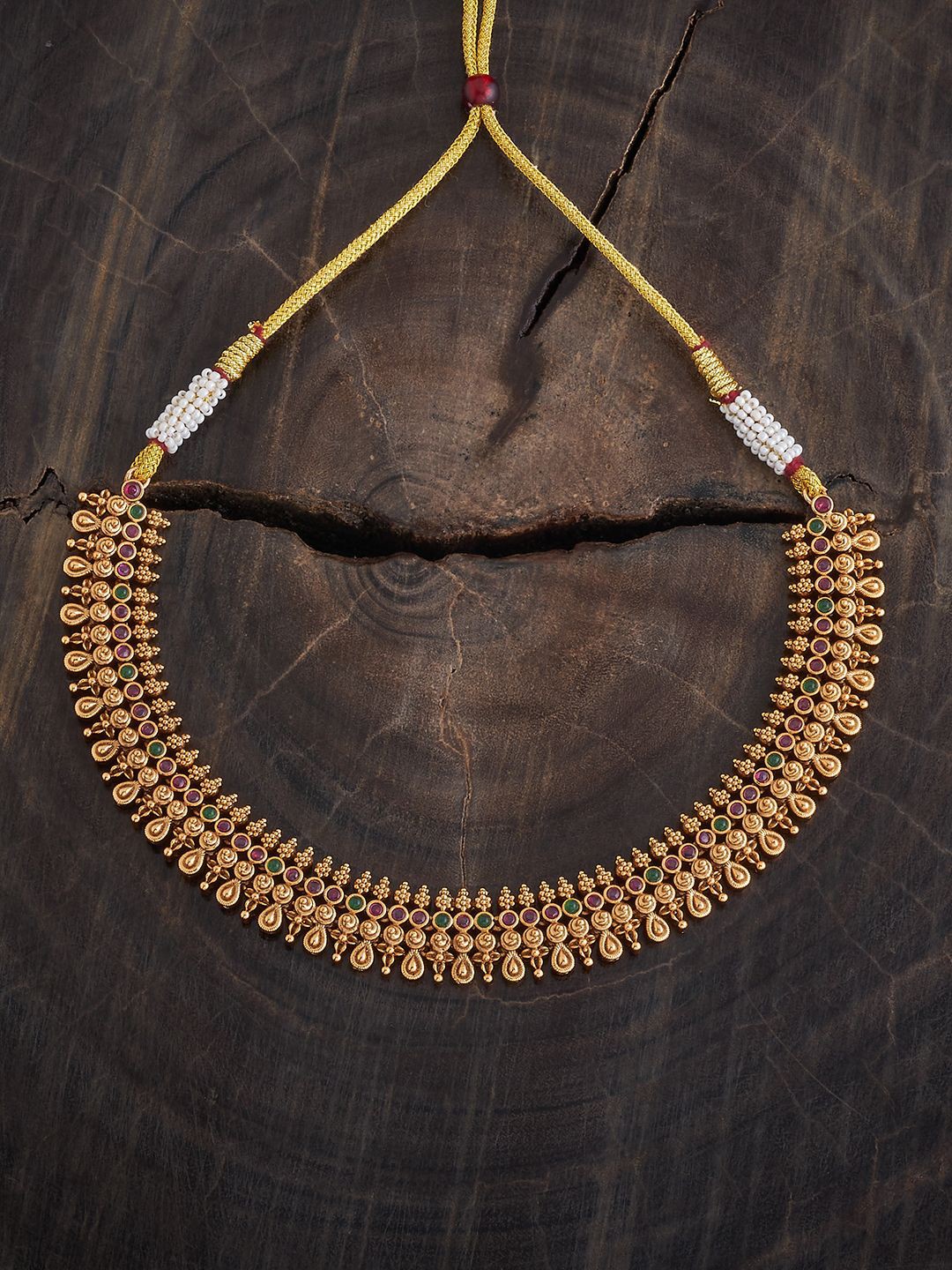 

Kushal's Fashion Jewellery Gold-Plated Antique Necklace
