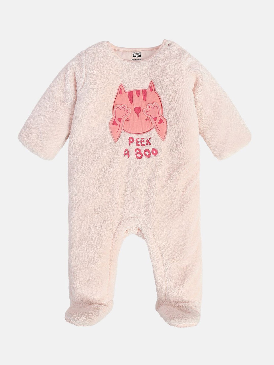 

MINI KLUB Girls Embroidered Sleepsuit, Peach