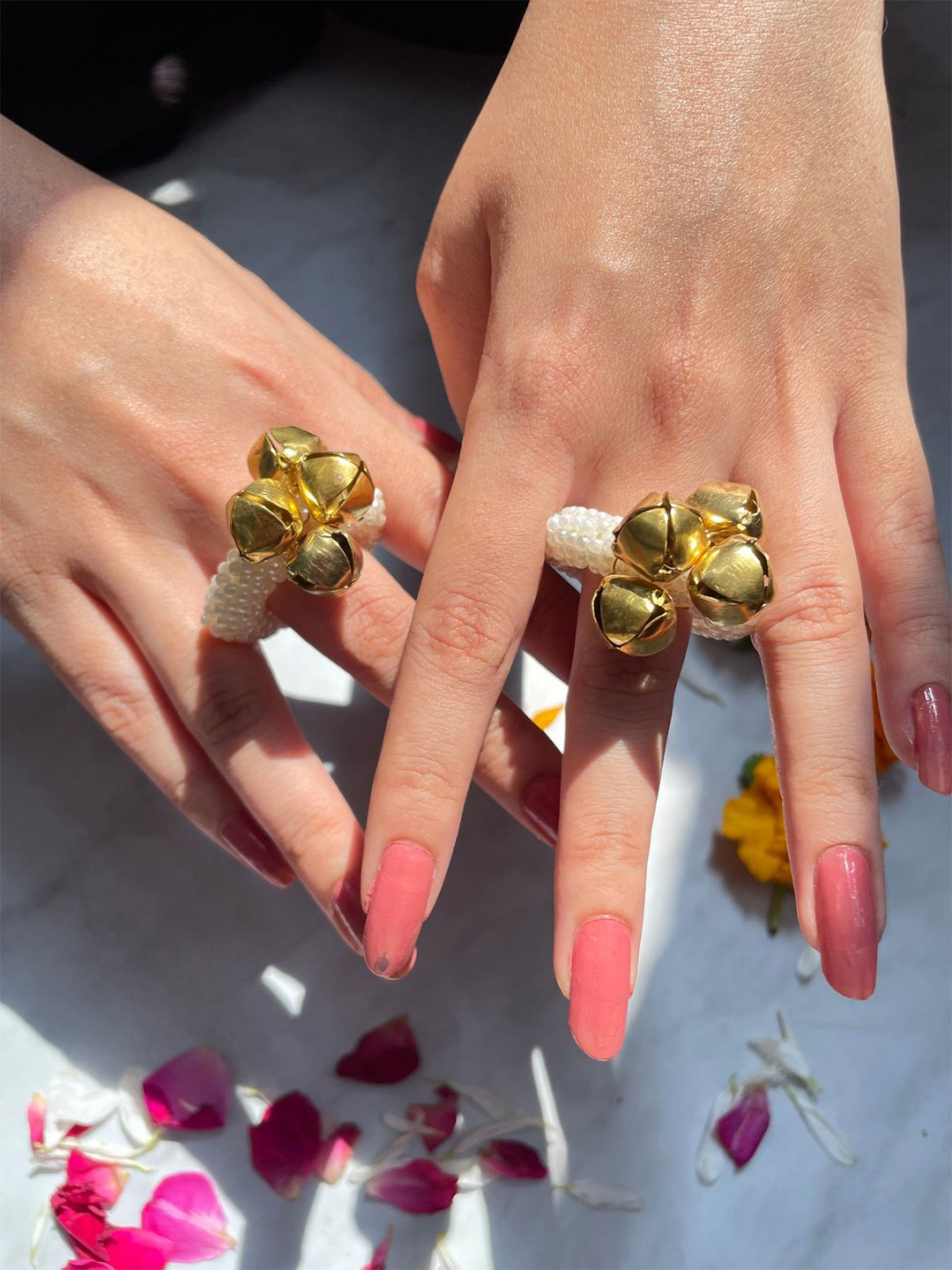 

ISHKAARA Set Of 2 Gold-Plated Ghungroo Aarti Ring