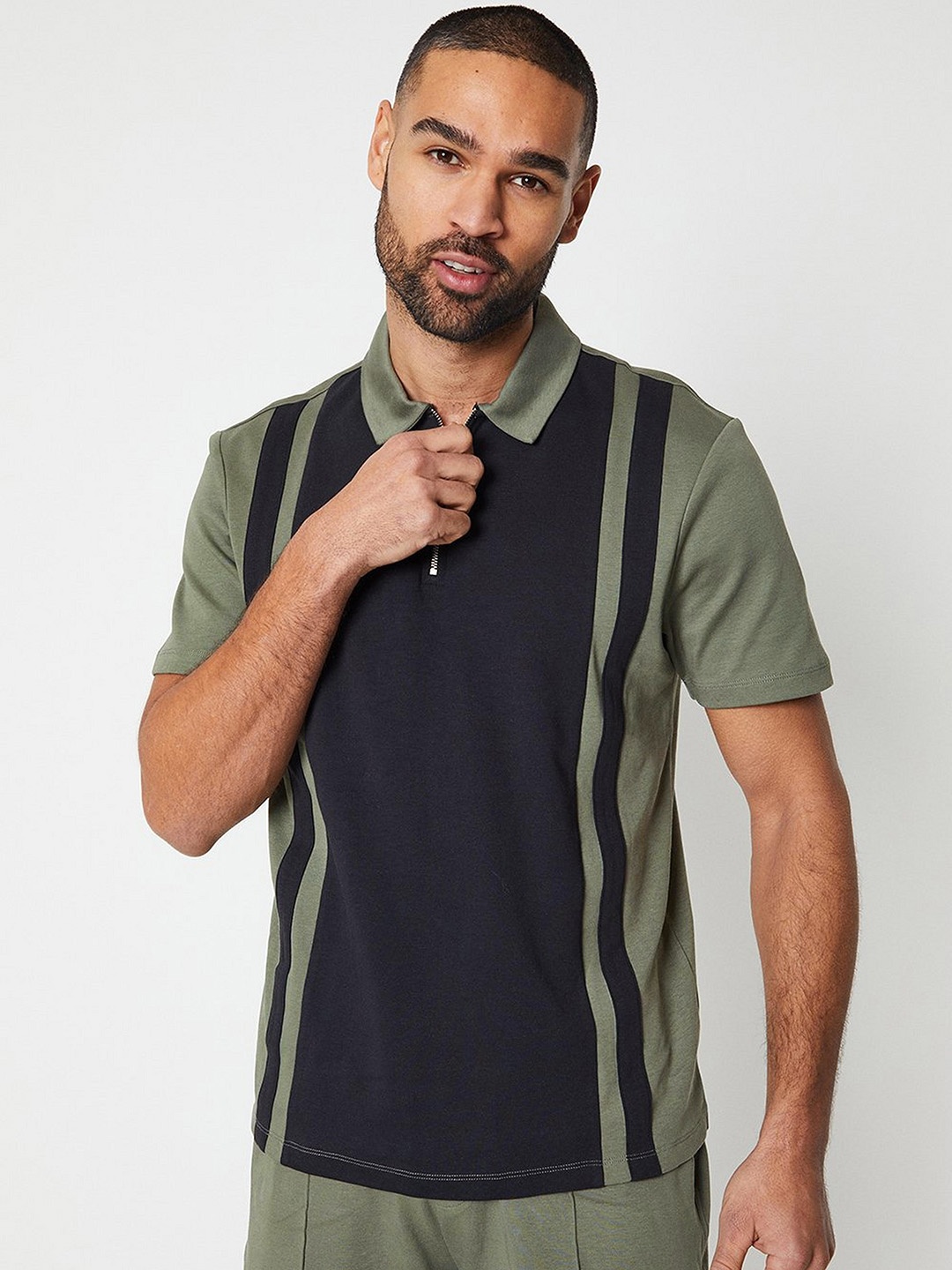 

Burton Colourblocked Pure Cotton Polo T-shirt, Navy blue