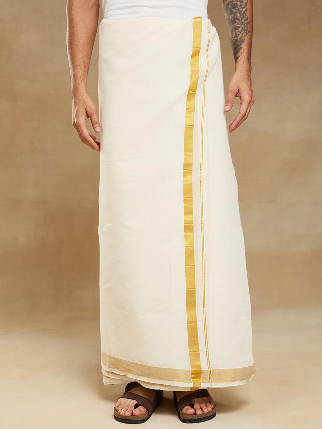 

Fabindia Men Woven Dhoti, White