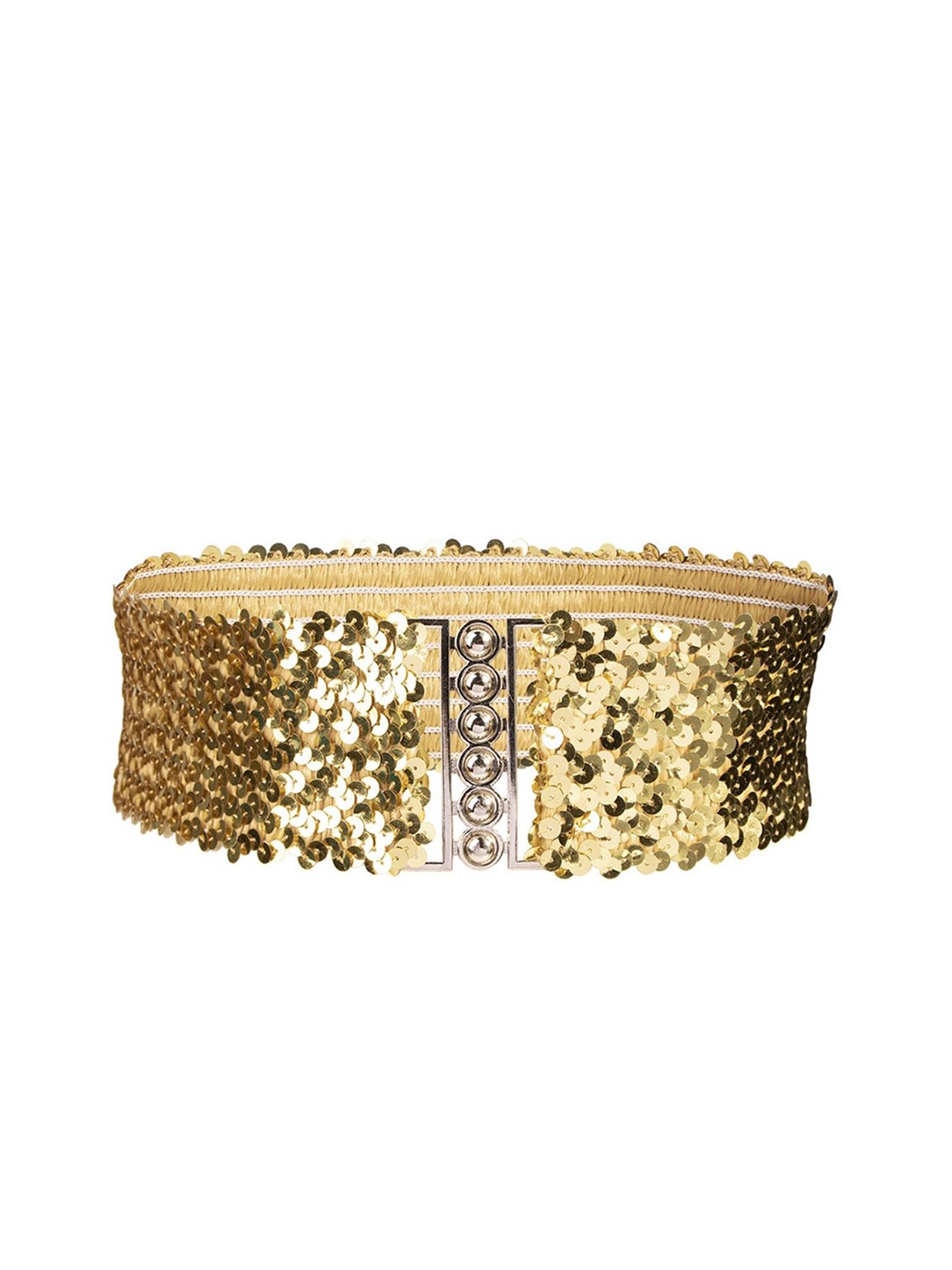 

Fabme Women Embellished Belt, Gold