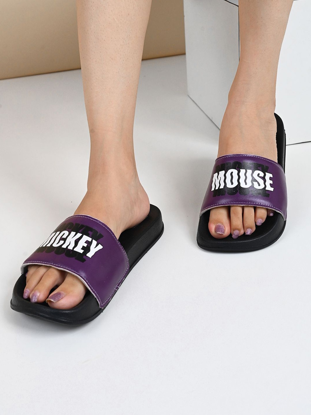 

Kook N Keech Women Printed Slip-On Flip Flops, Purple